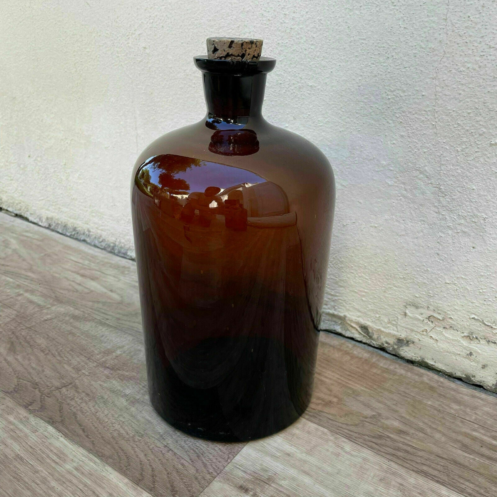 French Apothecary Bottle Amber Glass Hand Blown 1930s Vintage 26072127 Fleamarketfrance