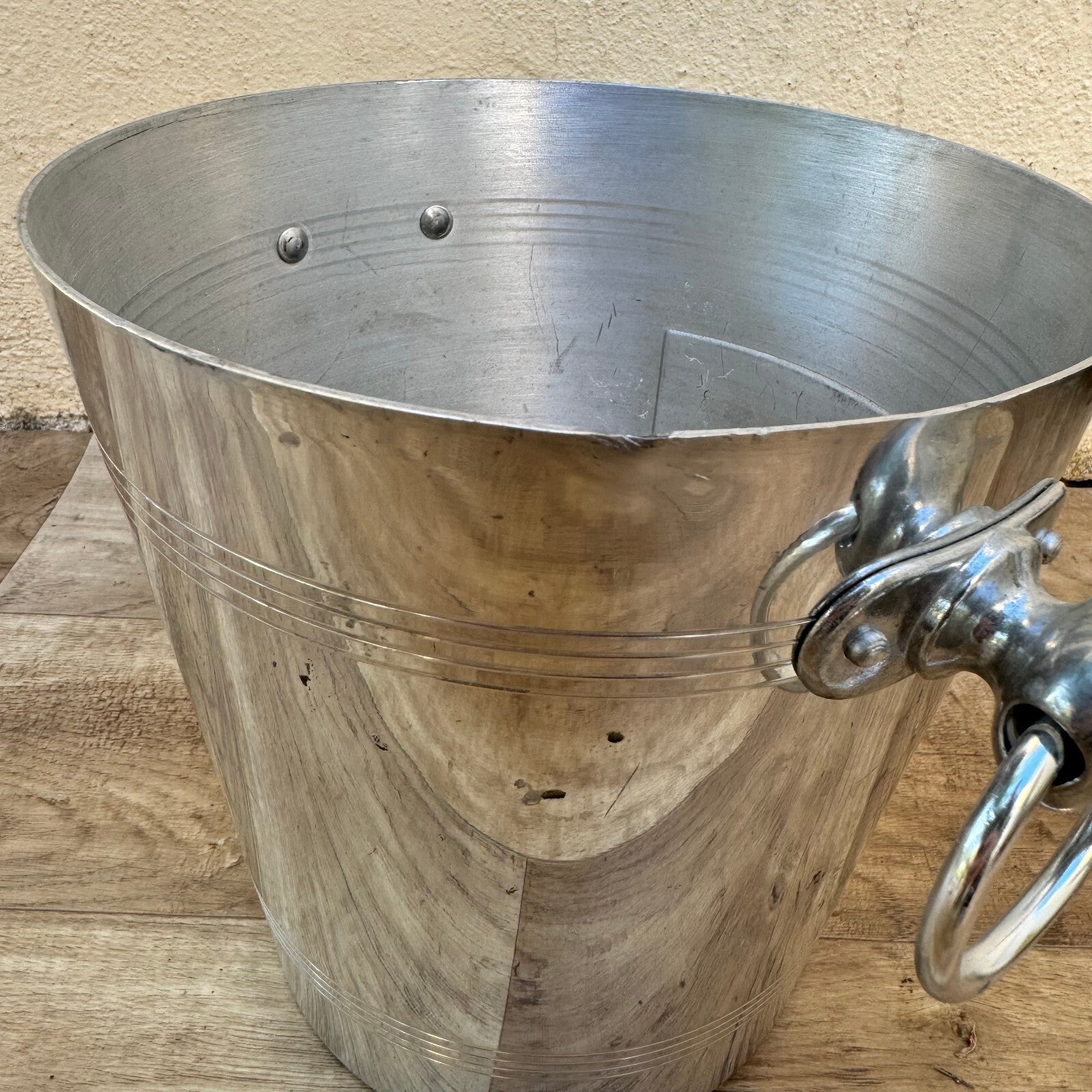 Vintage French Champagne Ice Bucket Henriot Reims Silver Metal 23092425 Henriot
