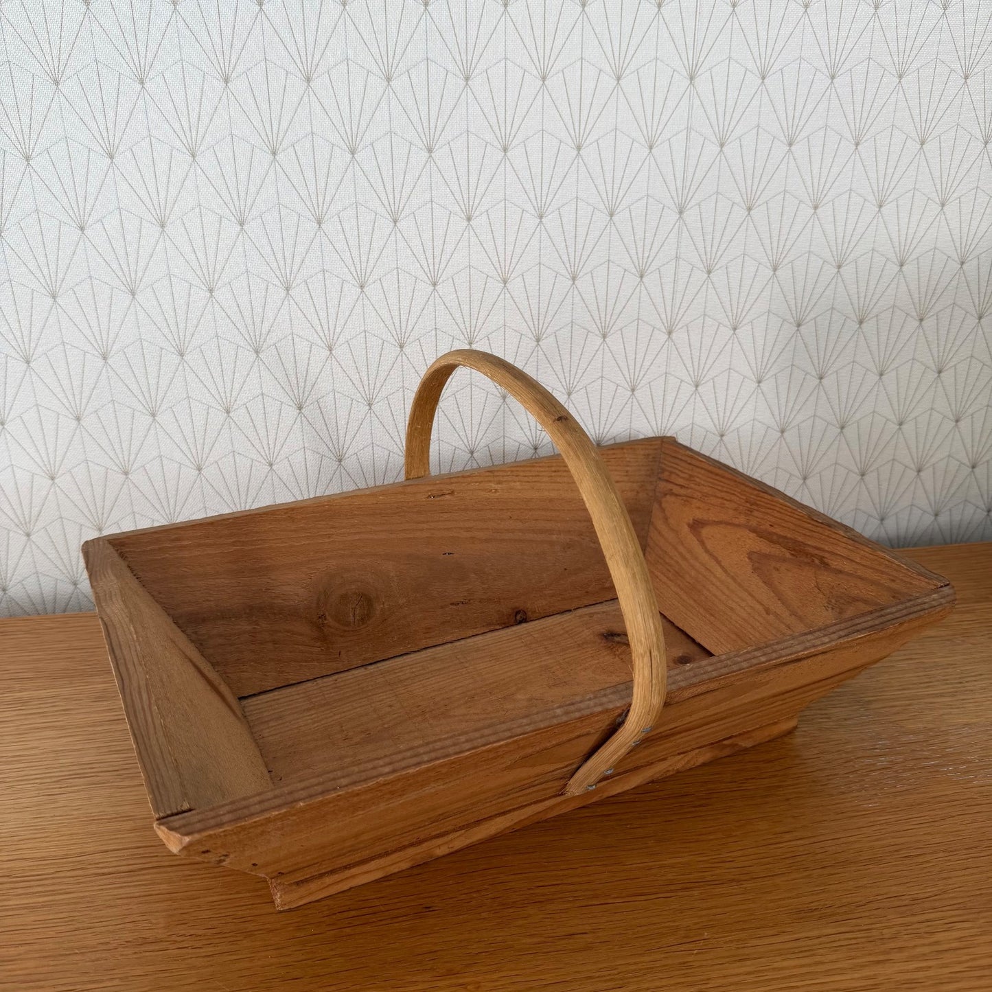 French Harvest Basket Vintage Wooden Market Gathering Trug Rustic 0302264 Fleamarketfrance