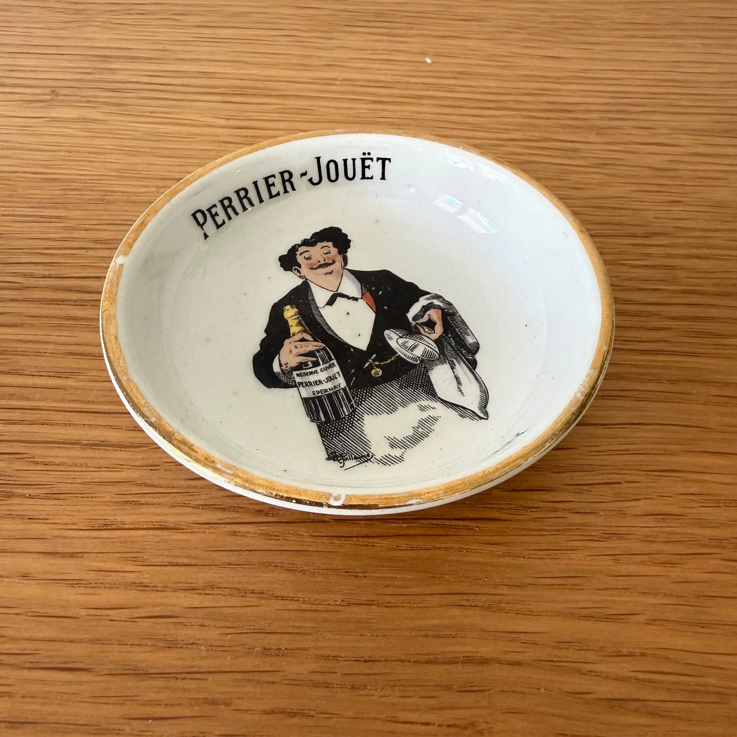 Vintage Perrier Jouet French Champagne Ashtray Older Signer Coins 2507257