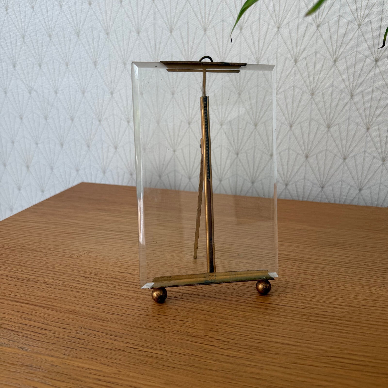 Vintage French Brass Art Deco Picture Frame Glass Stand 7x4 12062510 Fleamarketfrance