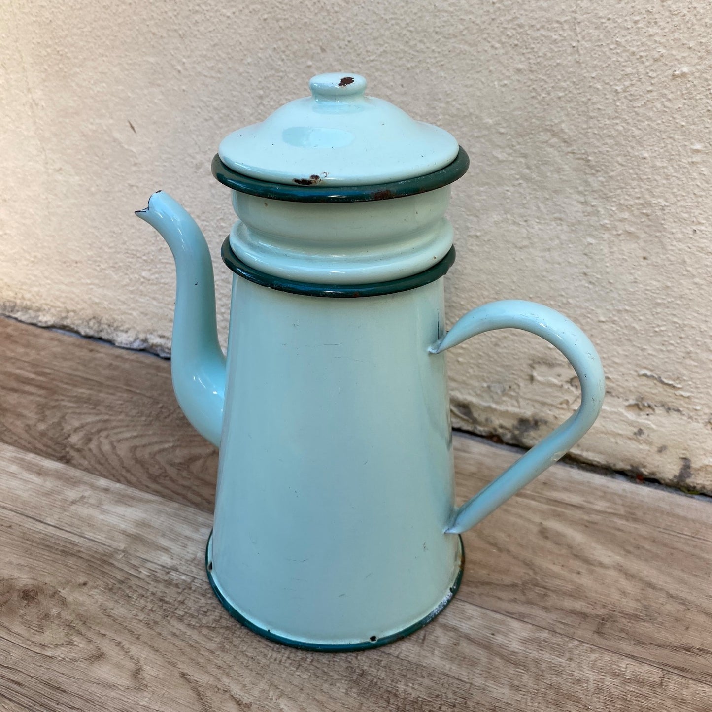 French Enamelware Biggin Coffee Pot Blue Vintage Kitchen 04072618 Fleamarketfrance