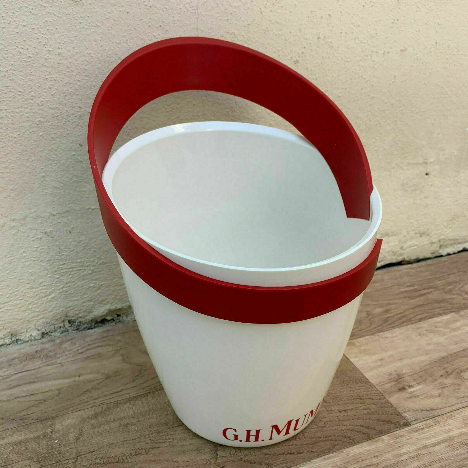 Vintage Mumm Champagne Bucket French Ice Cooler Red White Acrylic 2307196 Fleamarketfrance