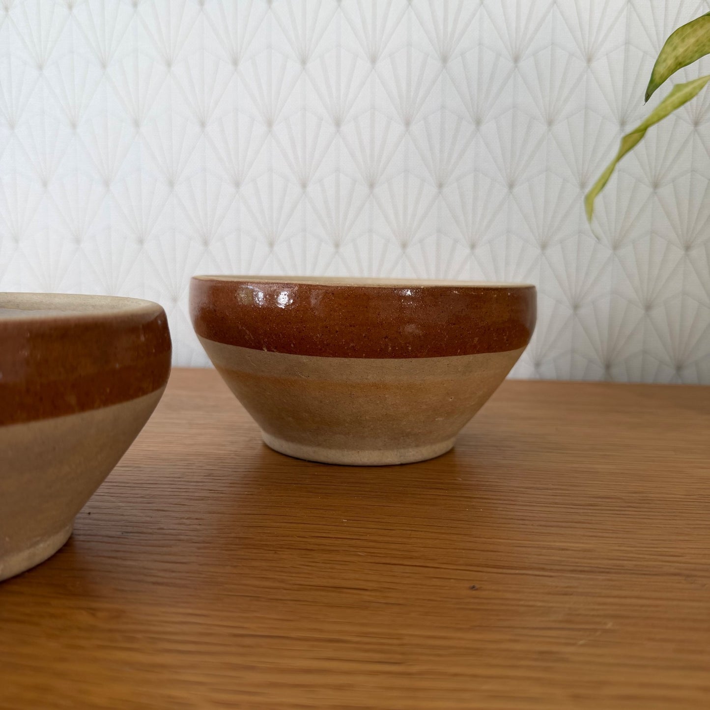 French Stoneware Bowls Vintage Farmhouse Ceramic Set of 3 01072617 Unmarked