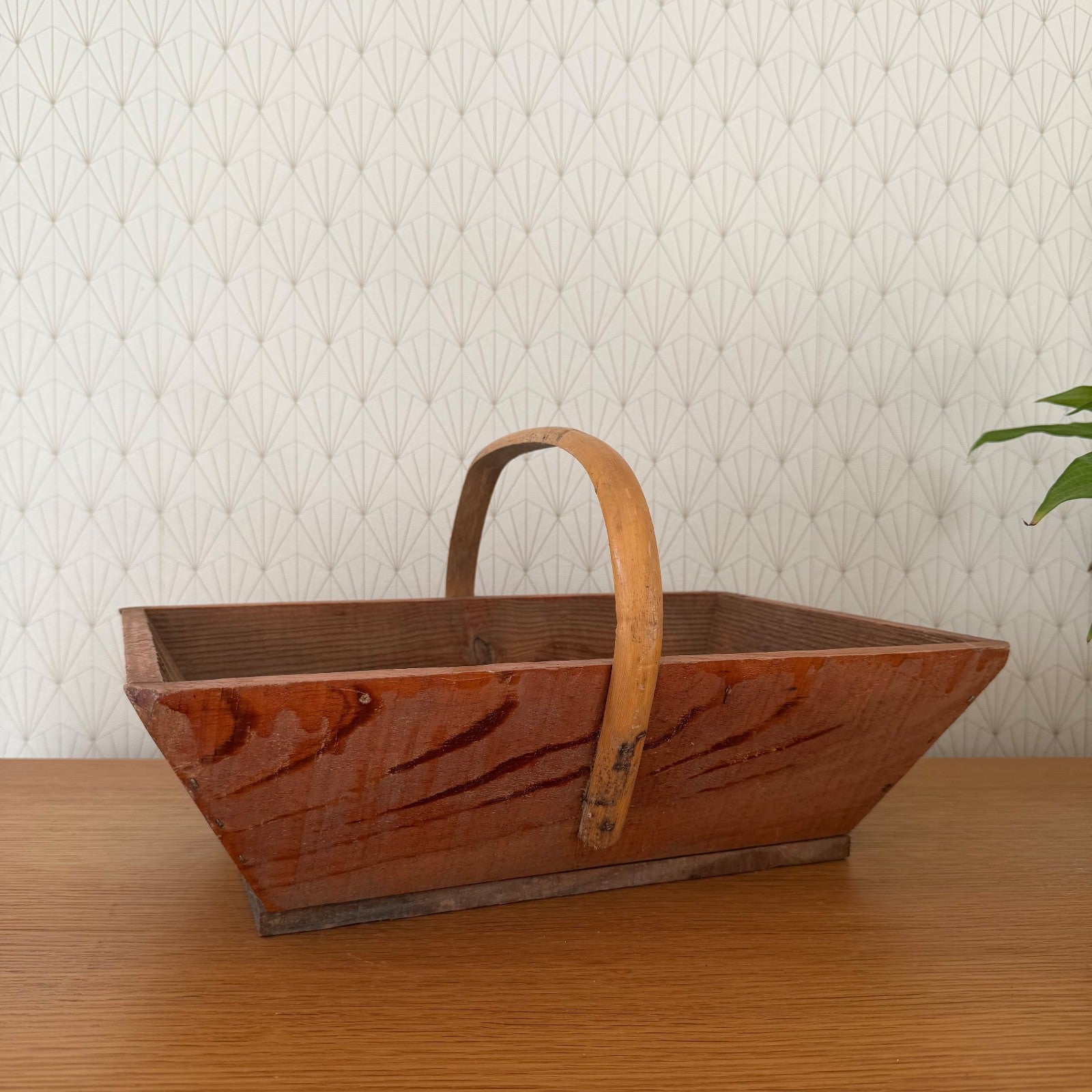 French Harvest Basket Vintage Wooden Market Gathering Trug Rustic 0302264 Fleamarketfrance