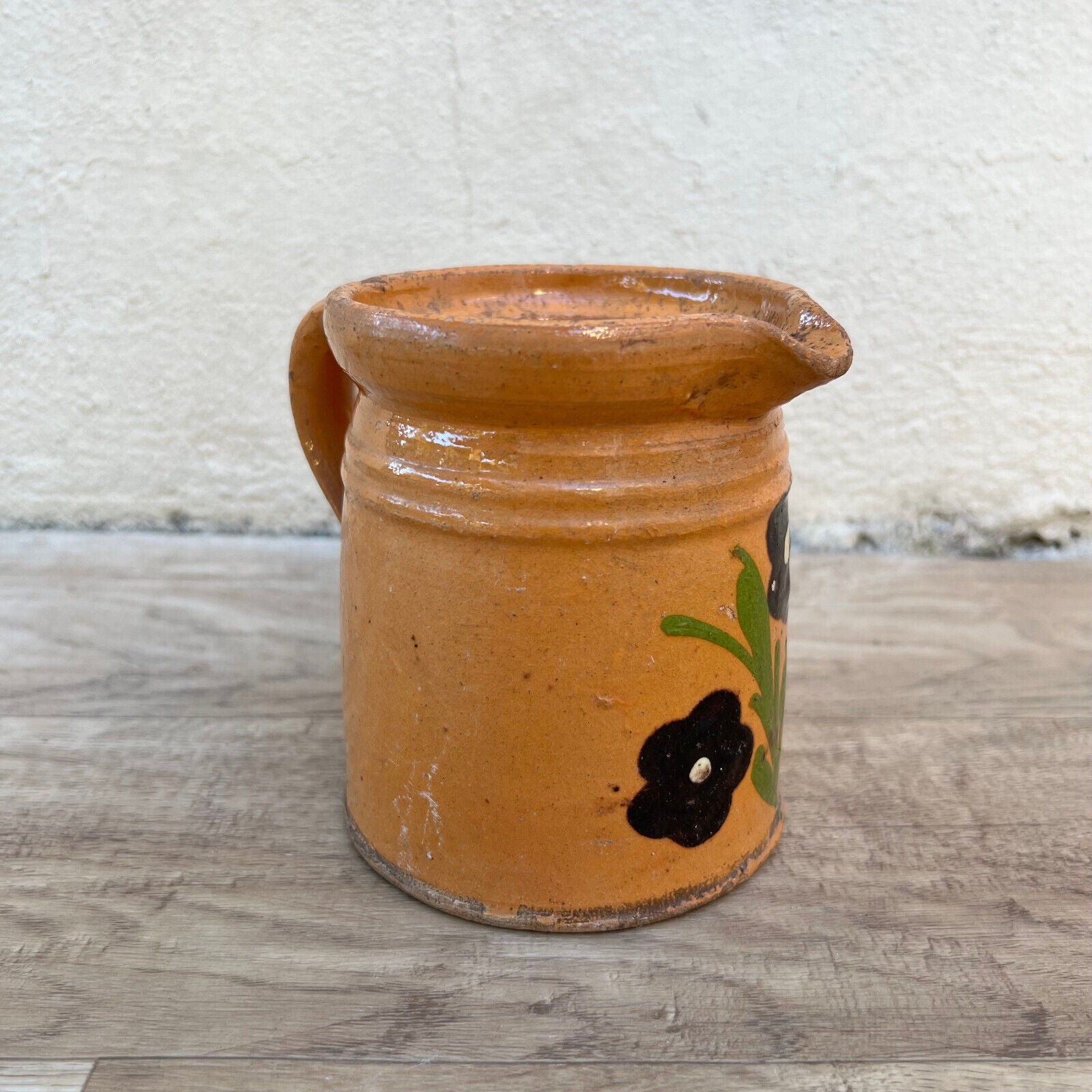 HANDMADE GLAZED ANTIQUE FRENCH PITCHER MILK SAVOIE POT TERRACOTTA  2905248 - Fleamarketfrance