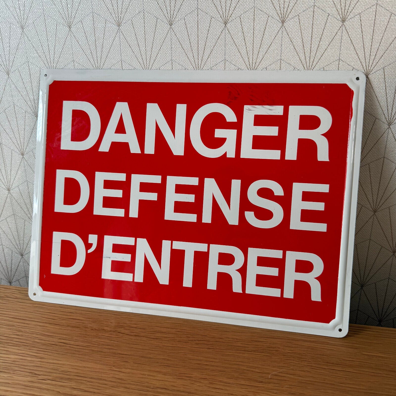 French Street Sign Plaque - DANGER DEFENSE D ENTRER 2212247 - Fleamarketfrance