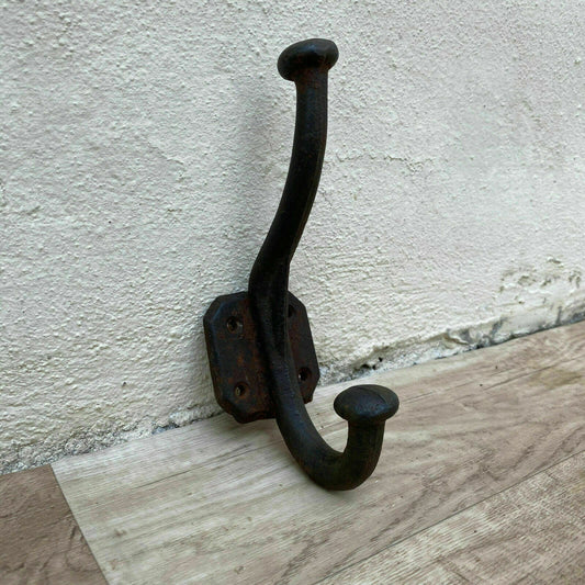 Antique French Cast Iron Wall Hook Coat Hat Rack Vintage 08112023 Unbranded