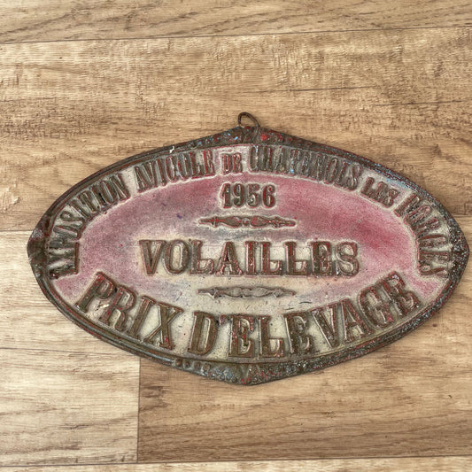 French Agricultural Prize Poultry Award 1956 Vintage Trophy Plaque 1103259 Fleamarketfrance