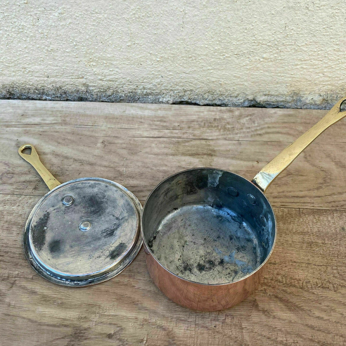 French Copper Saucepan Tin Lined Jaffier Parsi Avignon Lid 9cm 2009203 dehillerin