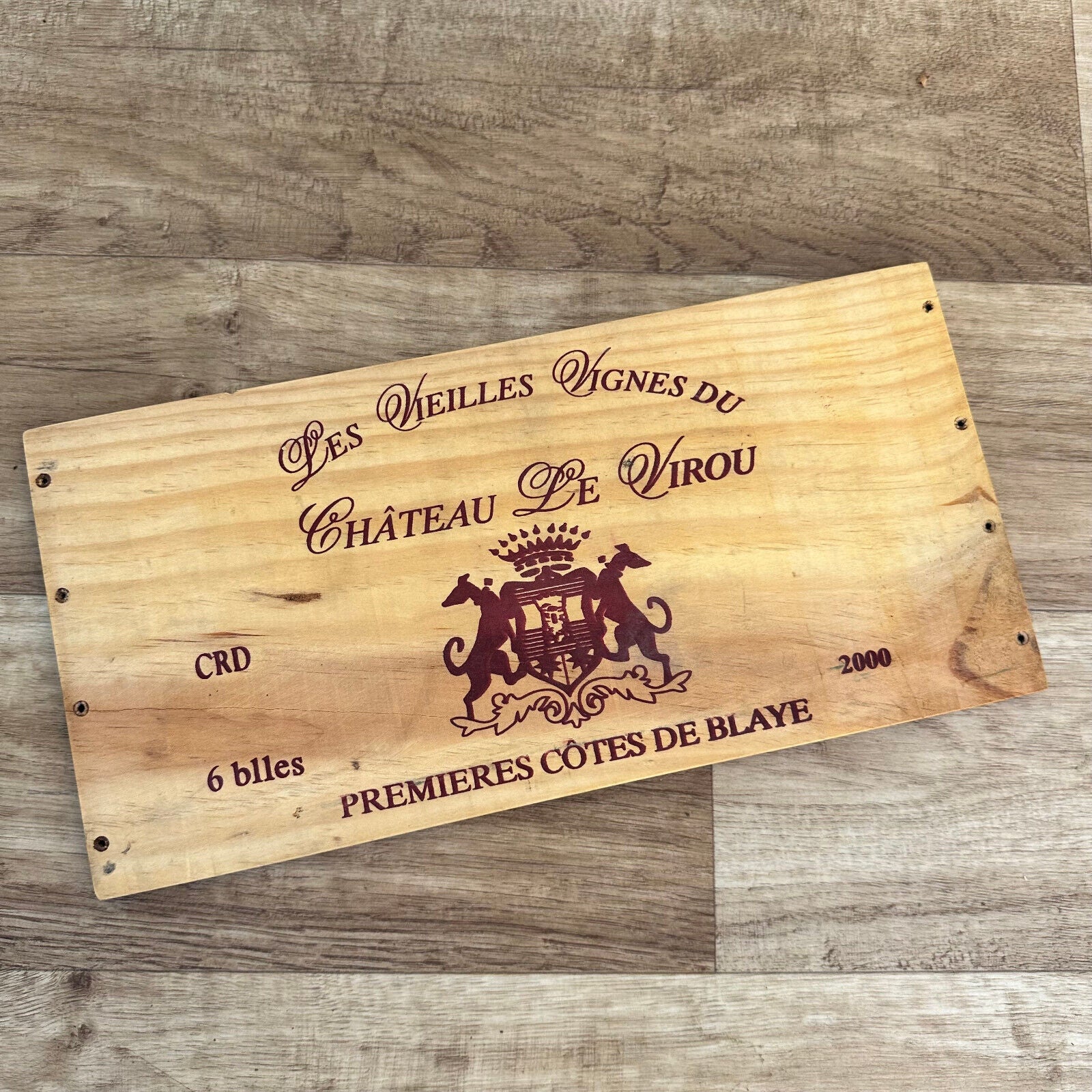 Wine Wood Crate Box Panel Vintage French wall sign Virou 10022441 - Fleamarketfrance