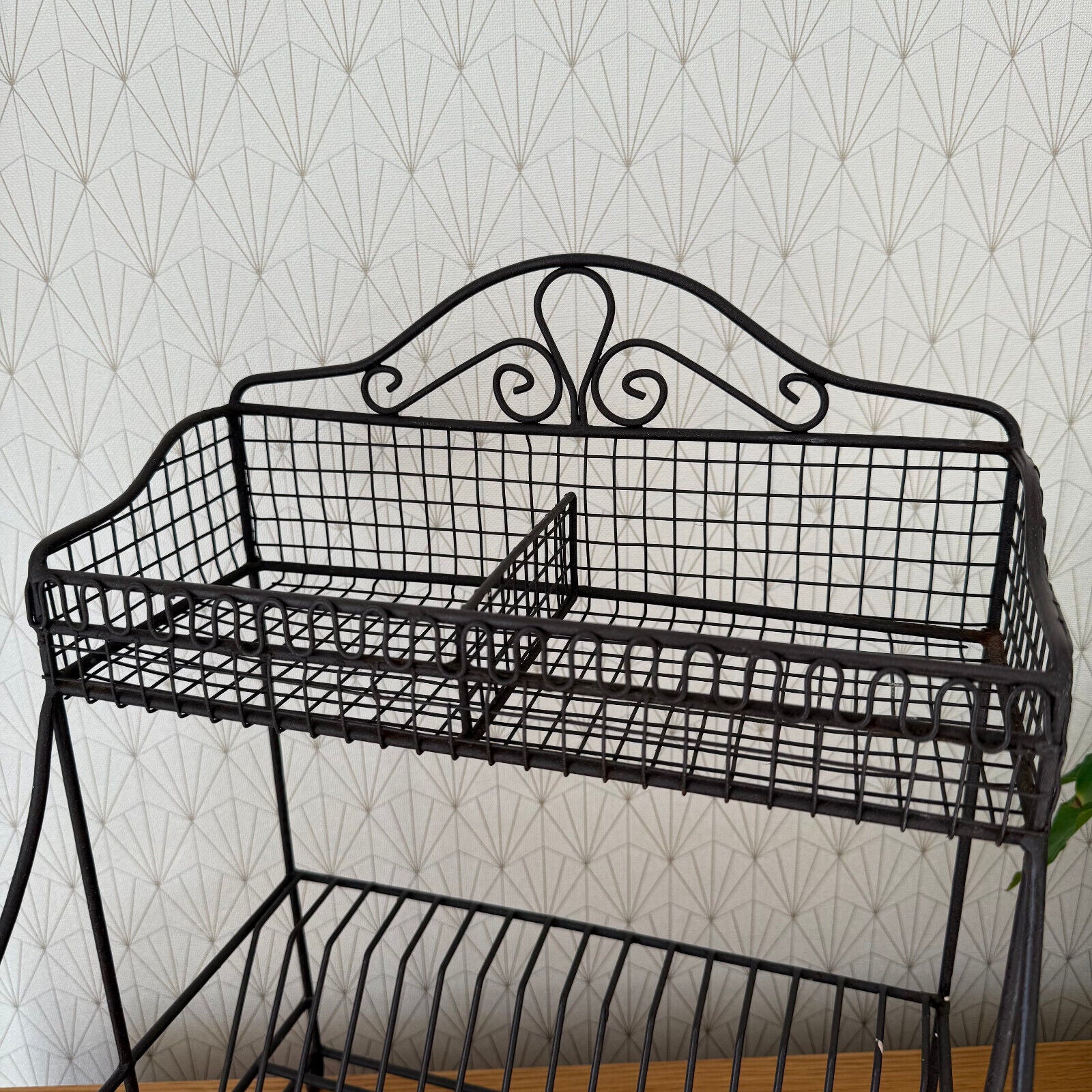 Vintage French Metal Wire Dish Drying Rack Drainer 0301254 - Fleamarketfrance