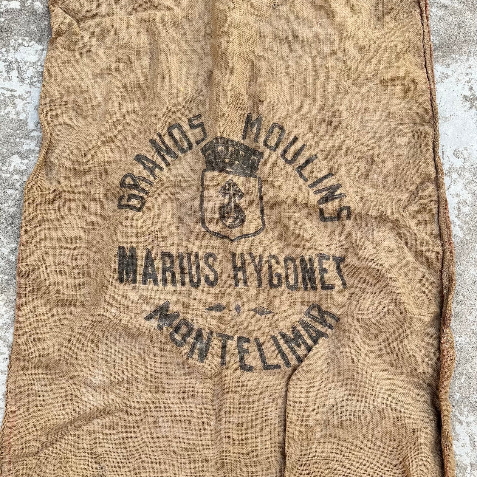 Antique French Flour Sack Linen Marius Hygonet Montellimar Grain Bag 0311231 Unbranded