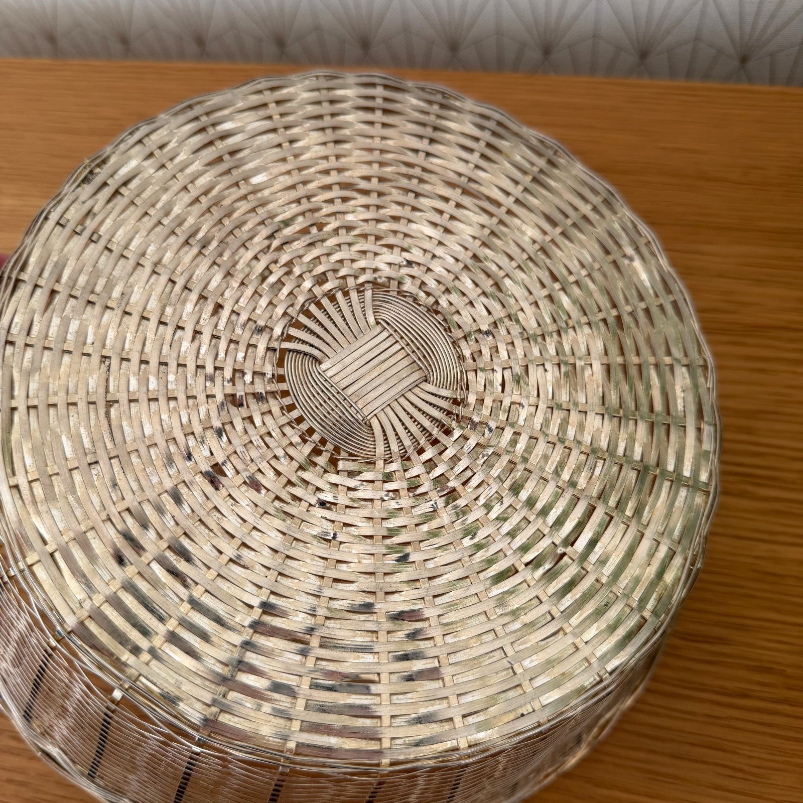 French Silverplate Woven Wire Bread Basket Vintage Metal Bowl 2101268 Unbranded