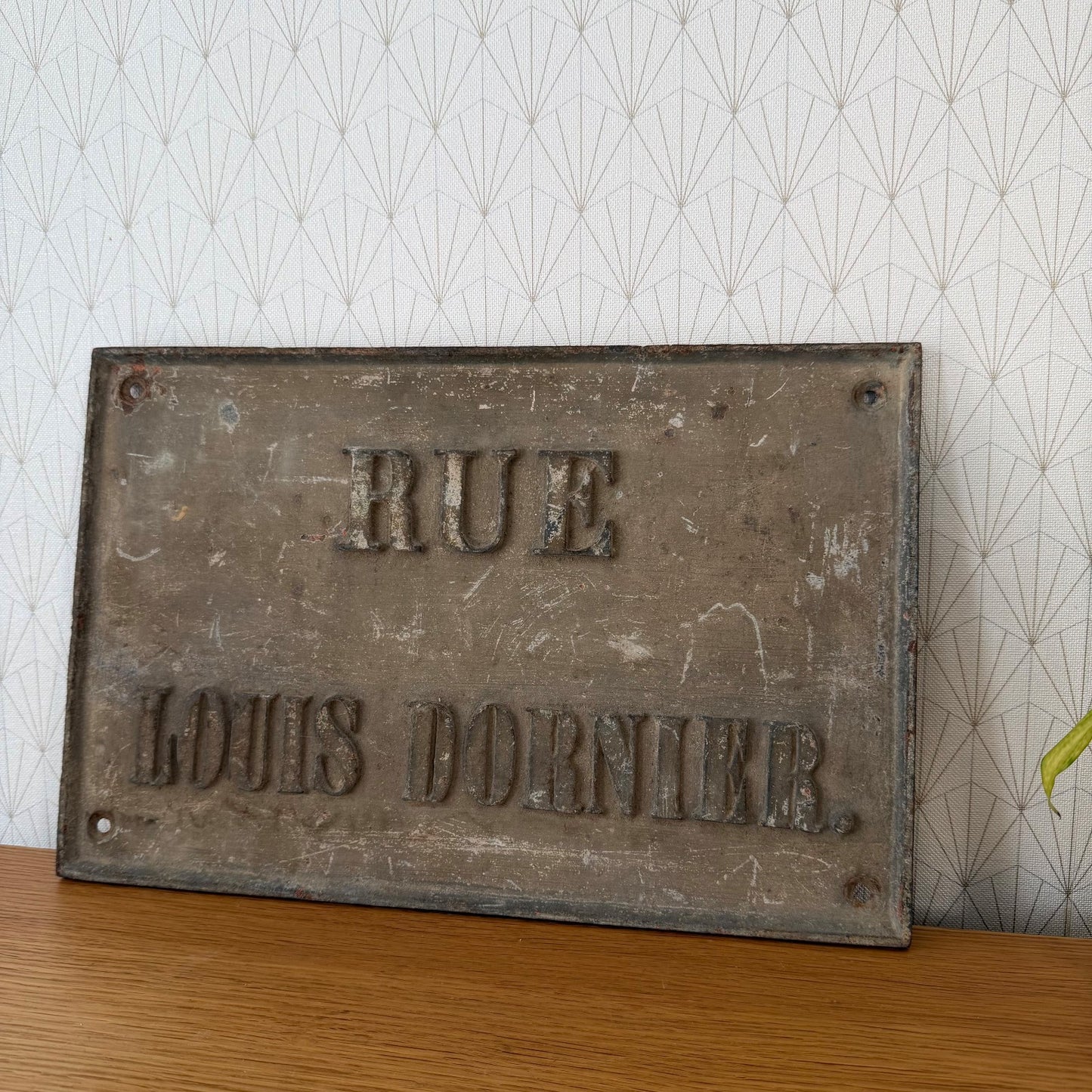 Antique French Cast Iron Street Sign Rue Louis Dornier 0107268 Fleamarketfrance