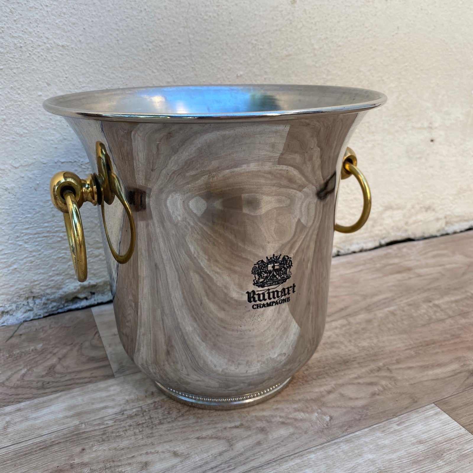 French Silver Plated Ruinart Champagne Ice Bucket Ring Handles 0407269 Unbranded