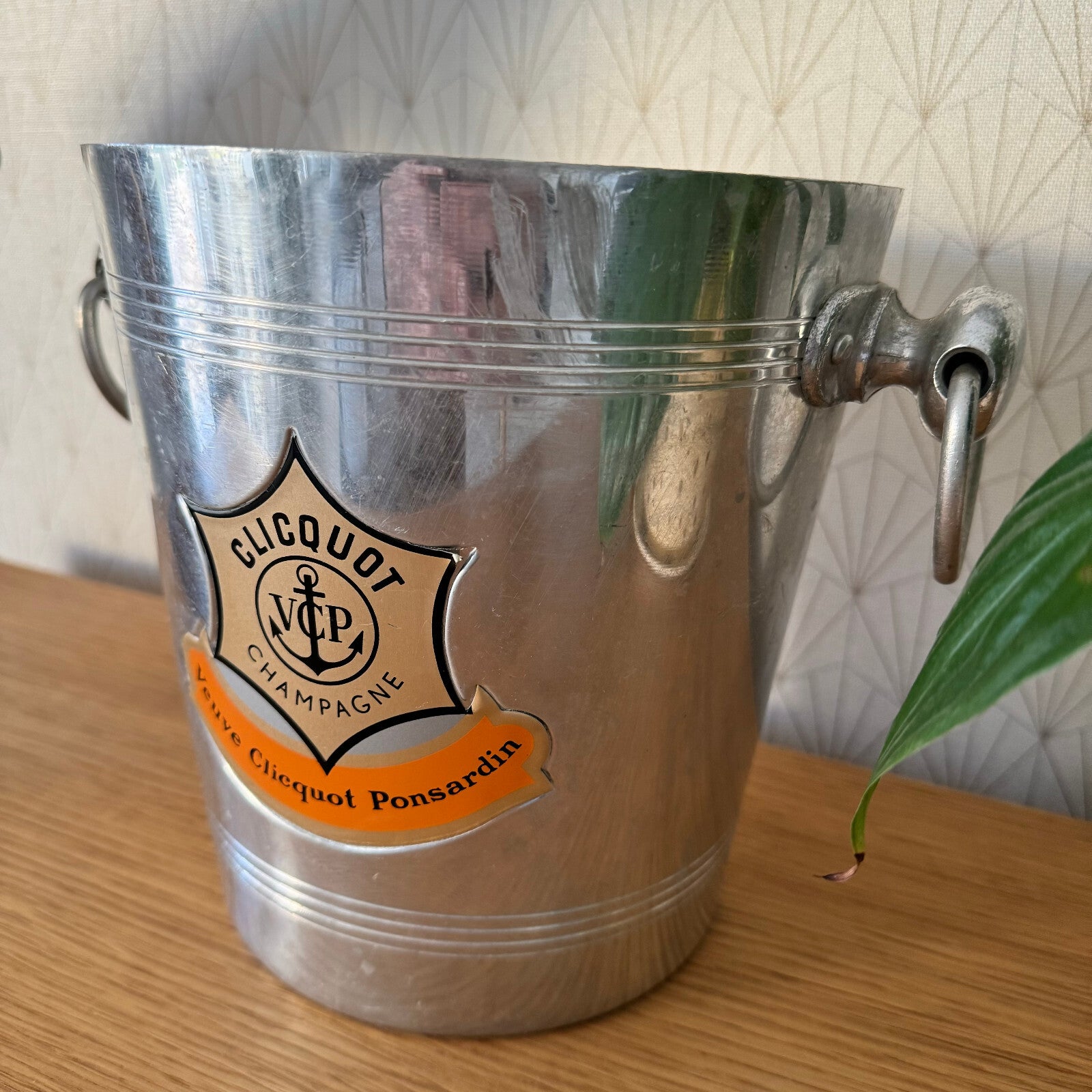 Vintage Veuve Clicquot Champagne Bucket Ice Cooler French Silver 0708241 Veuve Clicquot