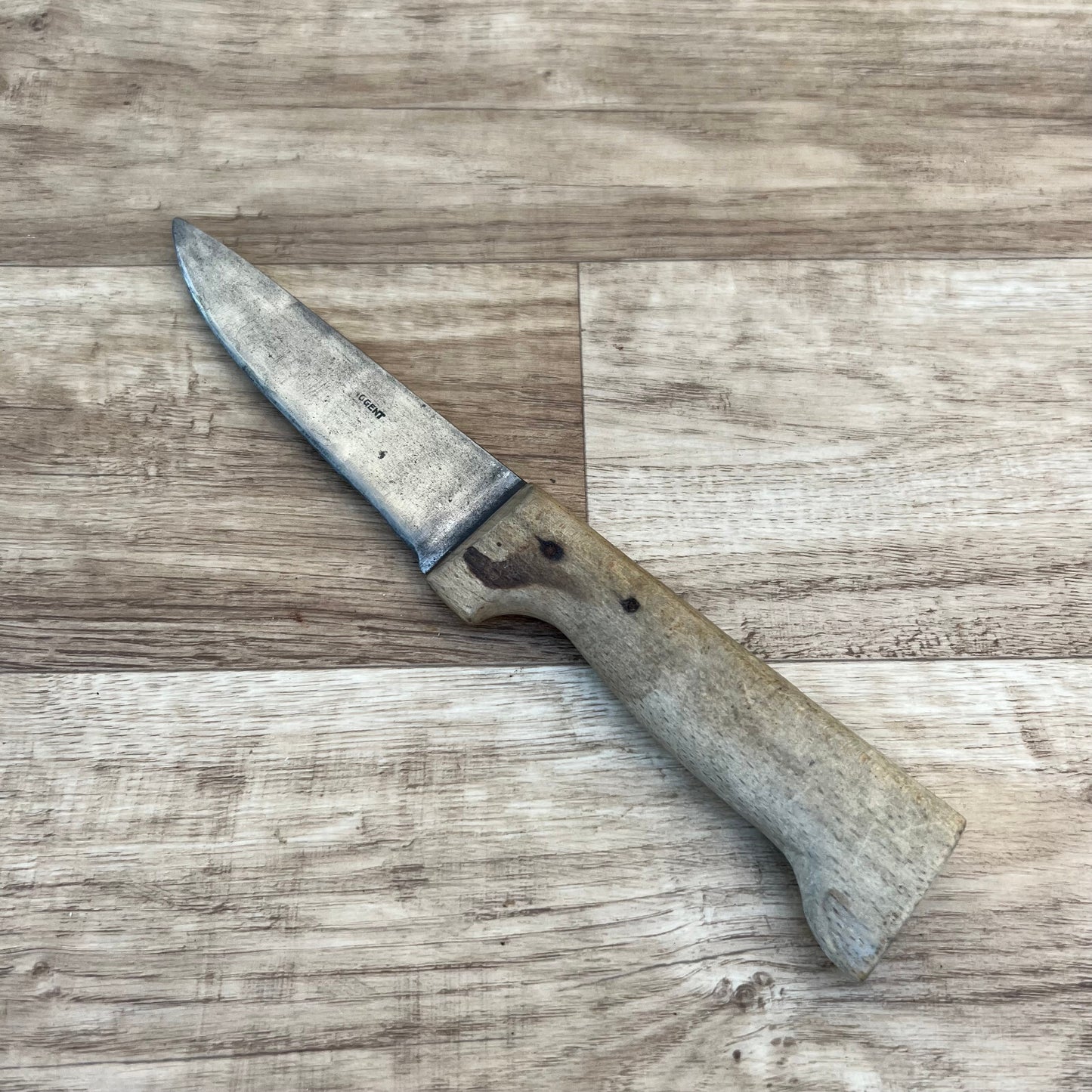 French Butcher Knife Vintage GEANT Carbon Steel Wood Handle 10.5" 24112421 GEANT
