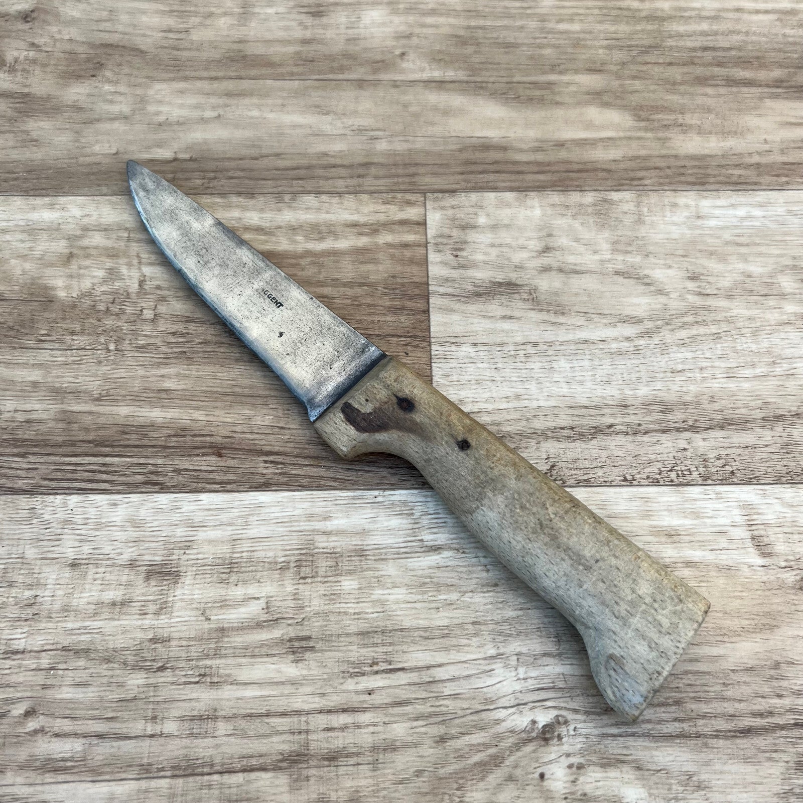 French Butcher Knife Vintage GEANT Carbon Steel Wood Handle 10.5" 24112421 GEANT