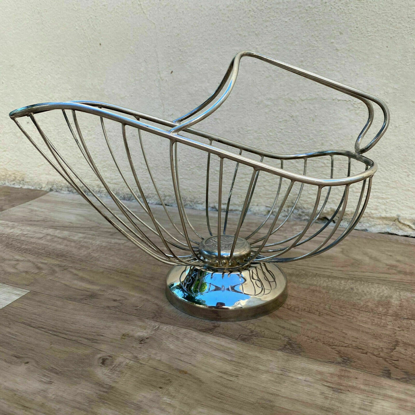 French Silver Plated Vintage Wine Basket Bottle Holder Serving 3110217 Handmade