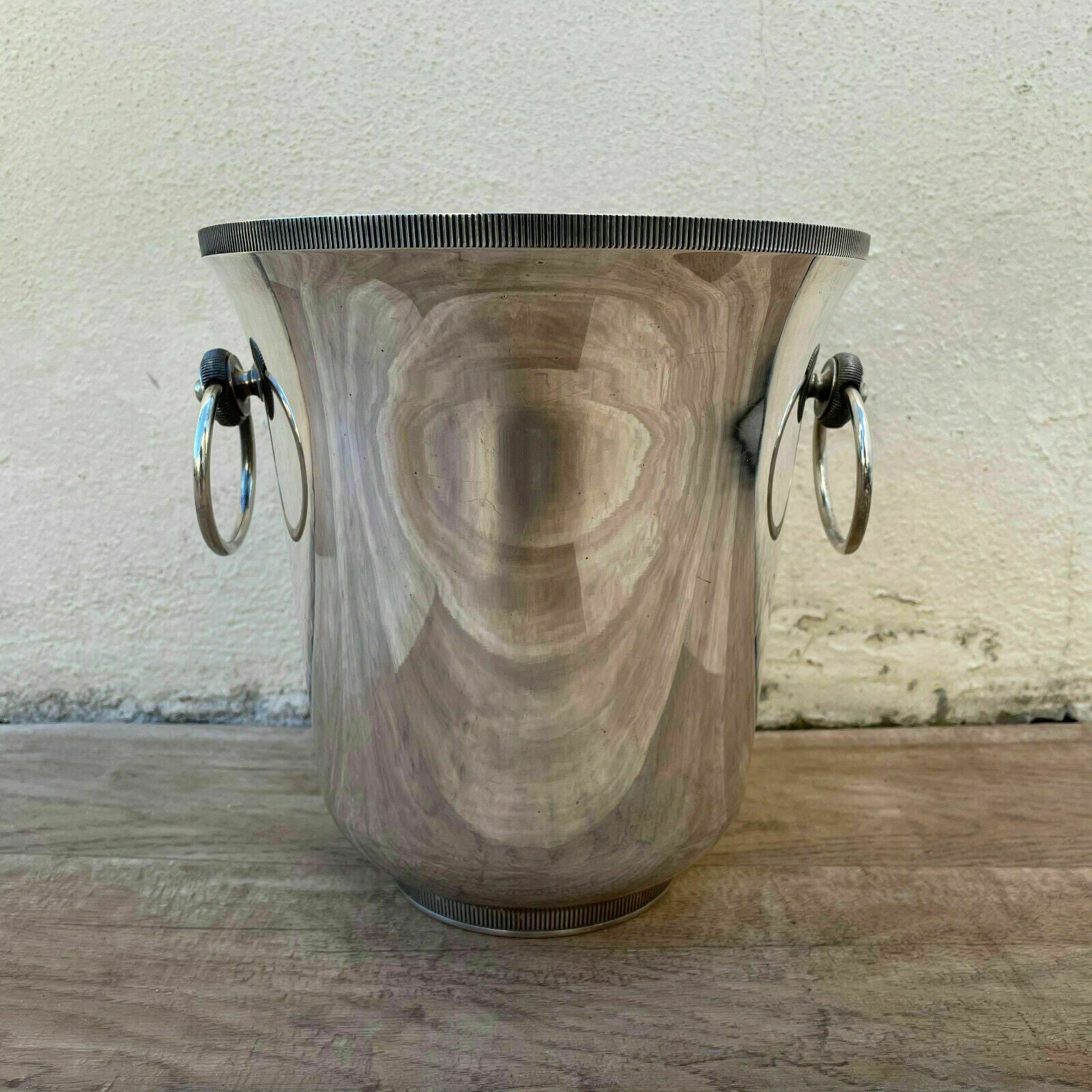 French Champagne Bucket Vintage Silver Plated Ice Cooler Ring Handles 27082111 Fleamarketfrance