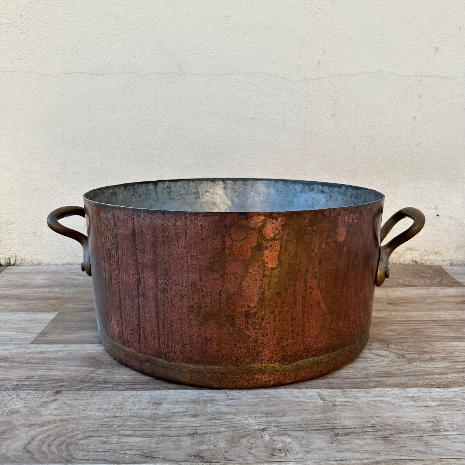 Large French 18" Copper stock pot Pan 2mm 11.2kg 0703231 - Fleamarketfrance