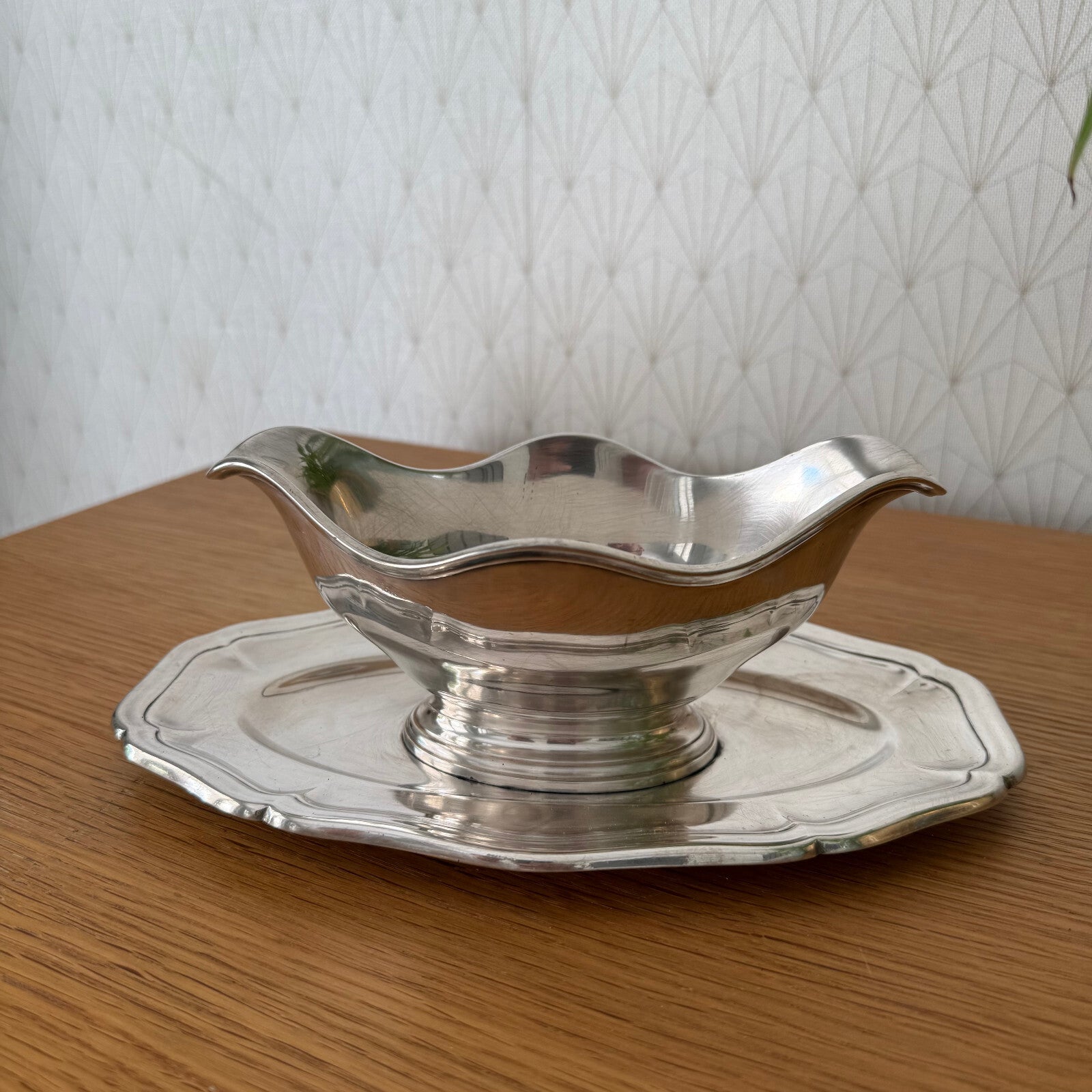 French Silverplate Gravy Boat Ercuis Vintage Sauce Boat Set 1906259 ercuis