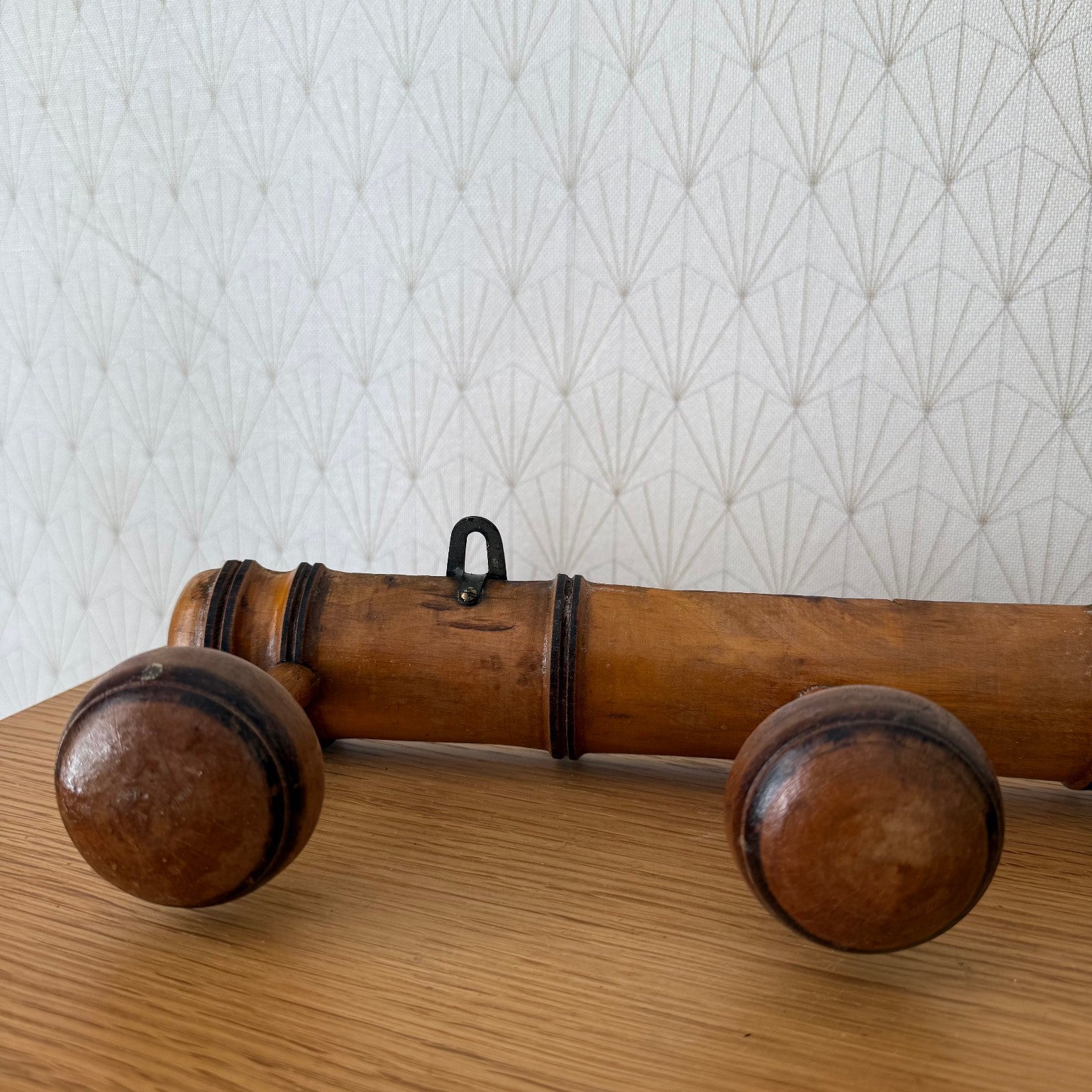 Antique Wooden French Coat Hook Hat 4 Pegs Hanger Faux Bamboo rack 0307256 Unbranded