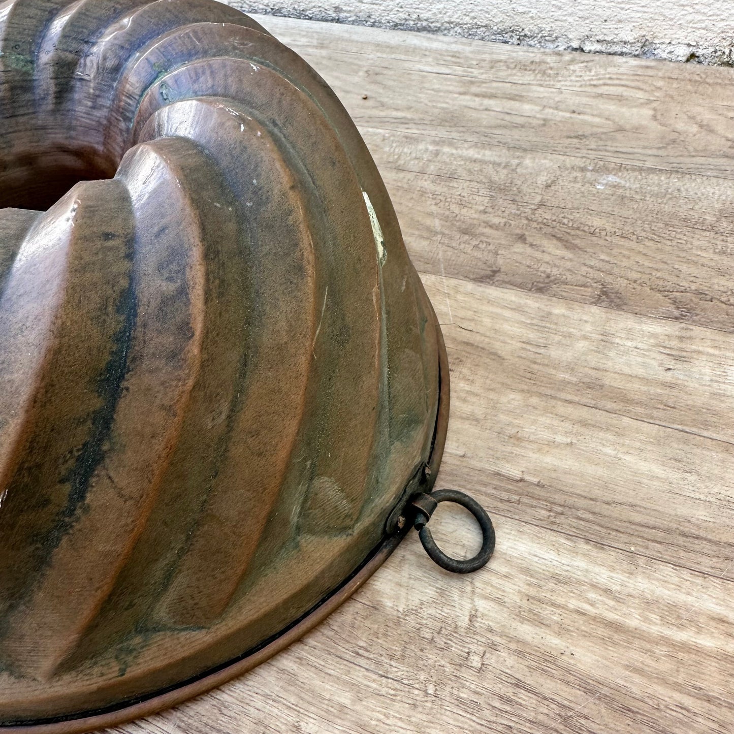 French Copper Bundt Mold Antique Tin Lined Cake Baking 32cm 12.5" 07122311 Unbranded