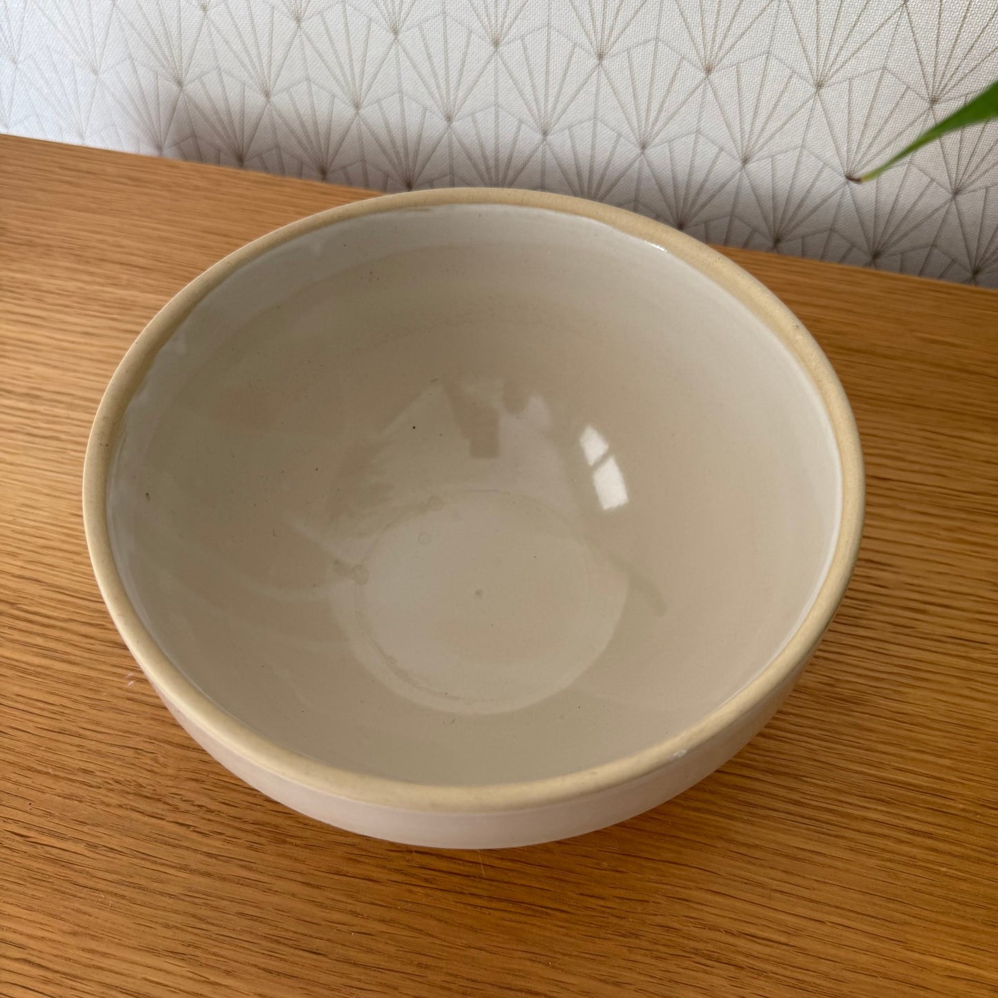 VINTAGE FRENCH STONEWARE SALAD MIXING BOWL TERRINE DIGOIN 8 1/4" 0409253