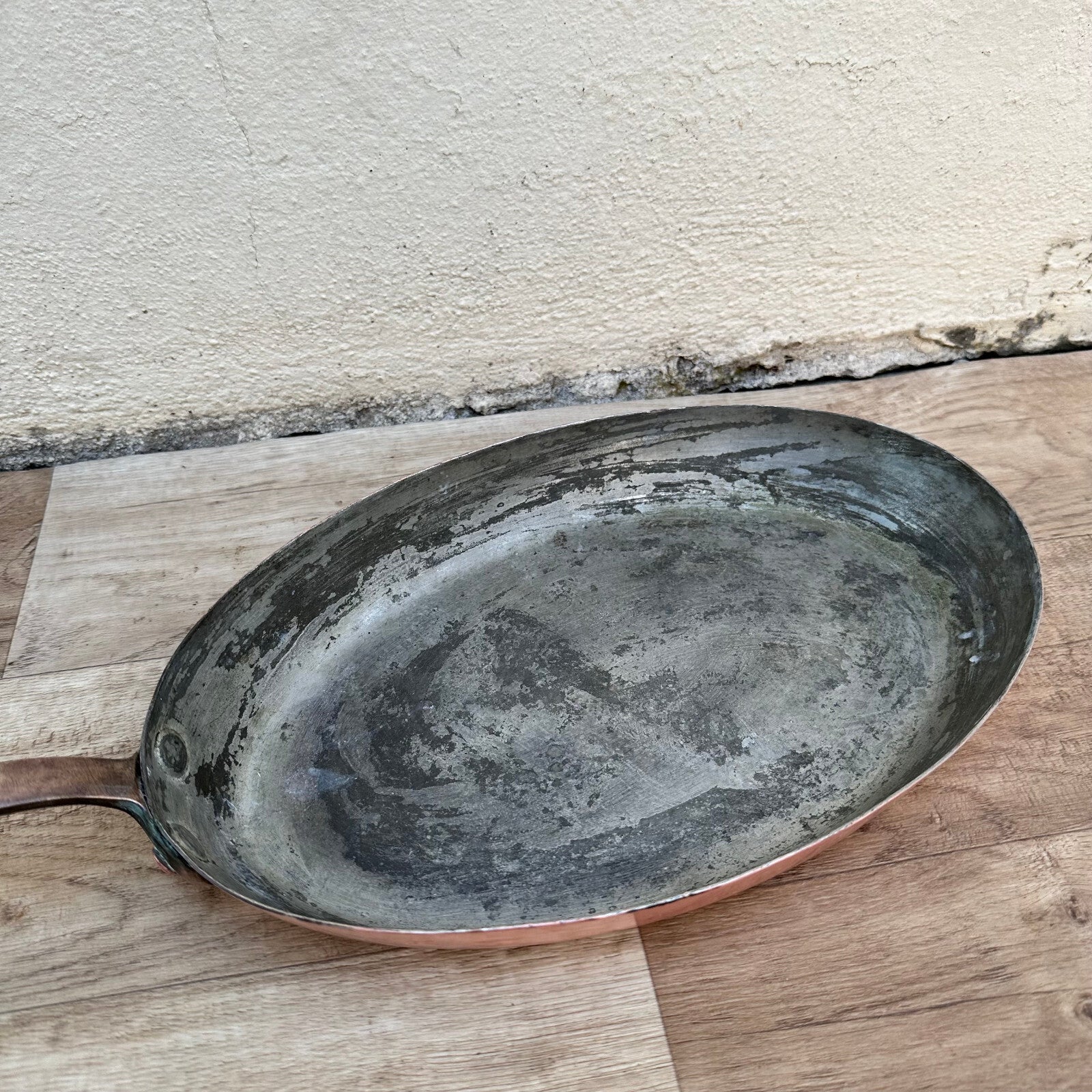 Vintage French Copper Fish Pan Oval Tin Lined Cookware France 0311235 Unbranded