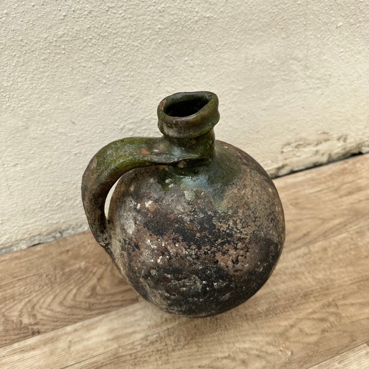 Antique French Terracotta Jug Water Pitcher Rustic Pottery 1850s 04052319 Unmarked