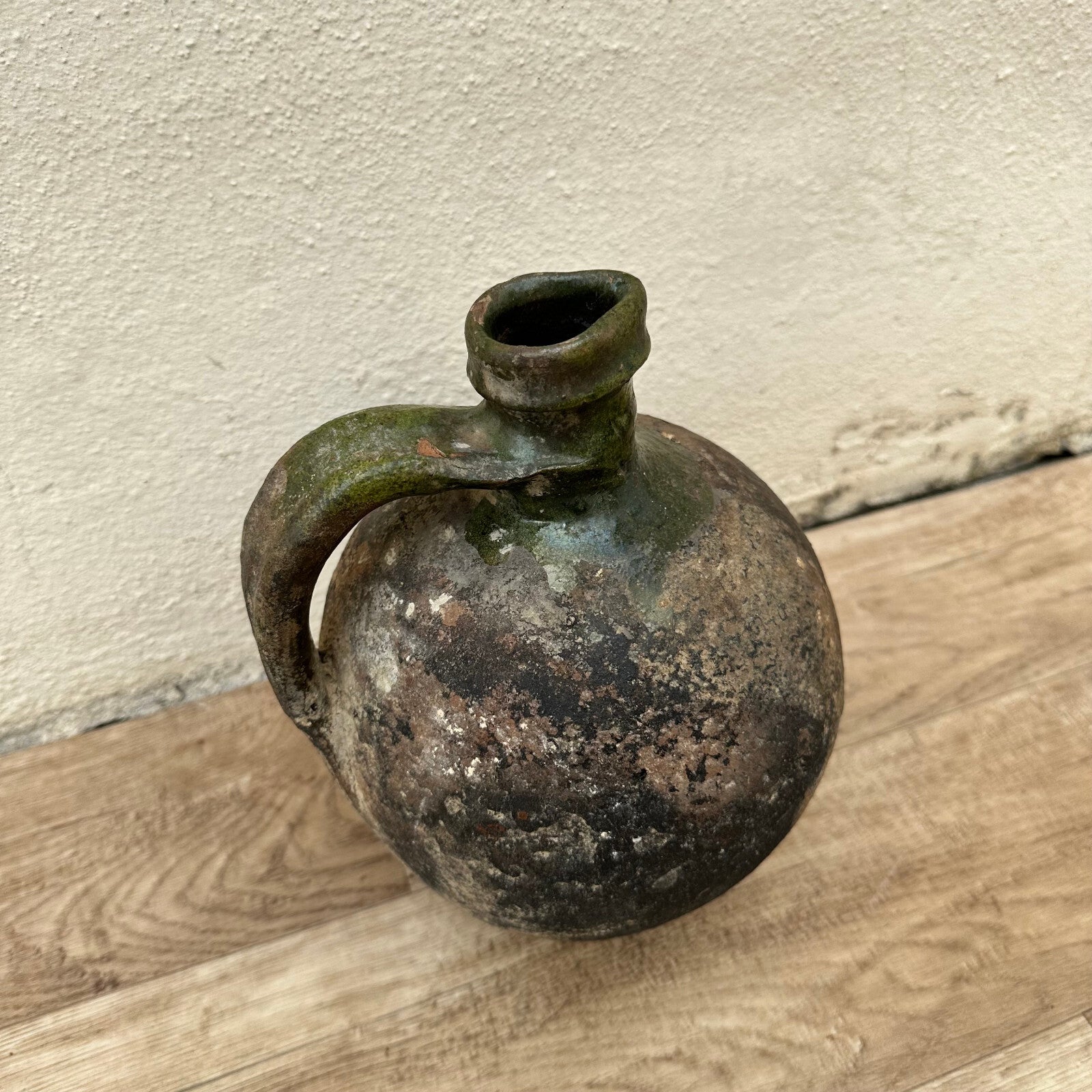 Antique French Terracotta Jug Water Pitcher Rustic Pottery 1850s 04052319 Unmarked