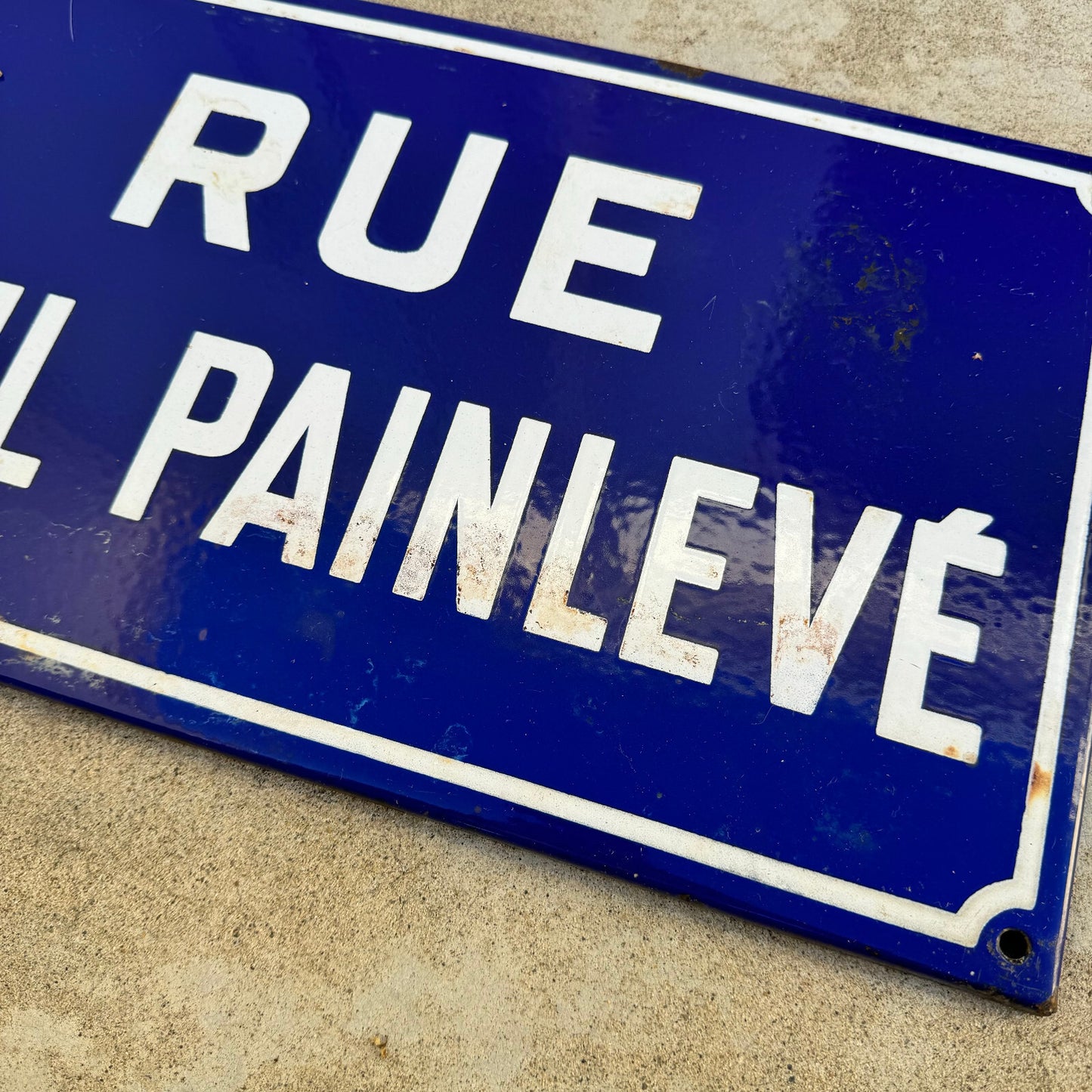 Vintage French Street Sign RUE PAUL PAINLEVE Blue Enamel Plaque 23042458 Fleamarketfrance