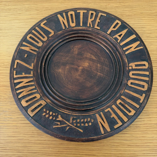 ANTIQUE VINTAGE ROUND EUROPEAN BREAD OR CHOPPING CUTTING BOARD WOOD 111256