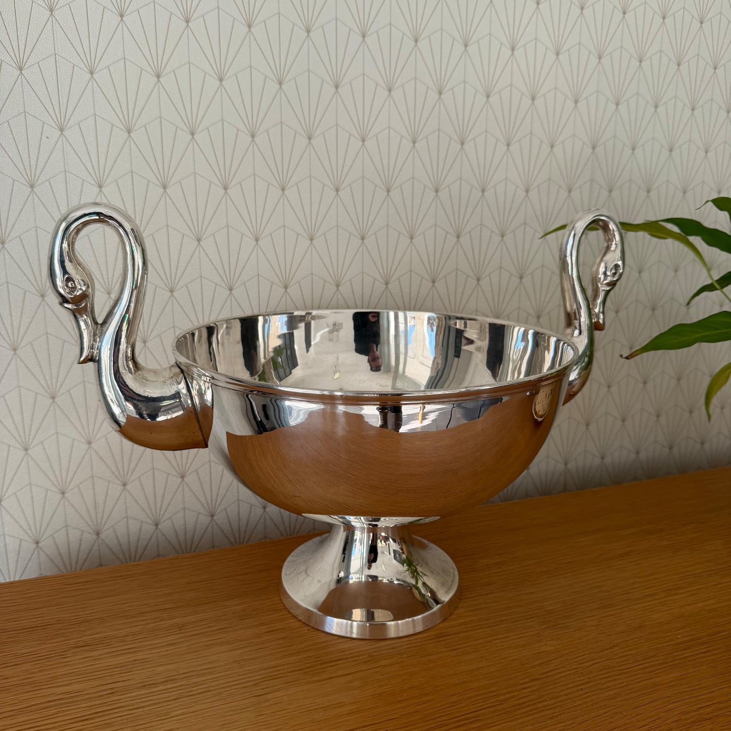 French Swan Champagne Bucket Silver Plated Ice Cooler Vintage 0202263 Fleamarketfrance
