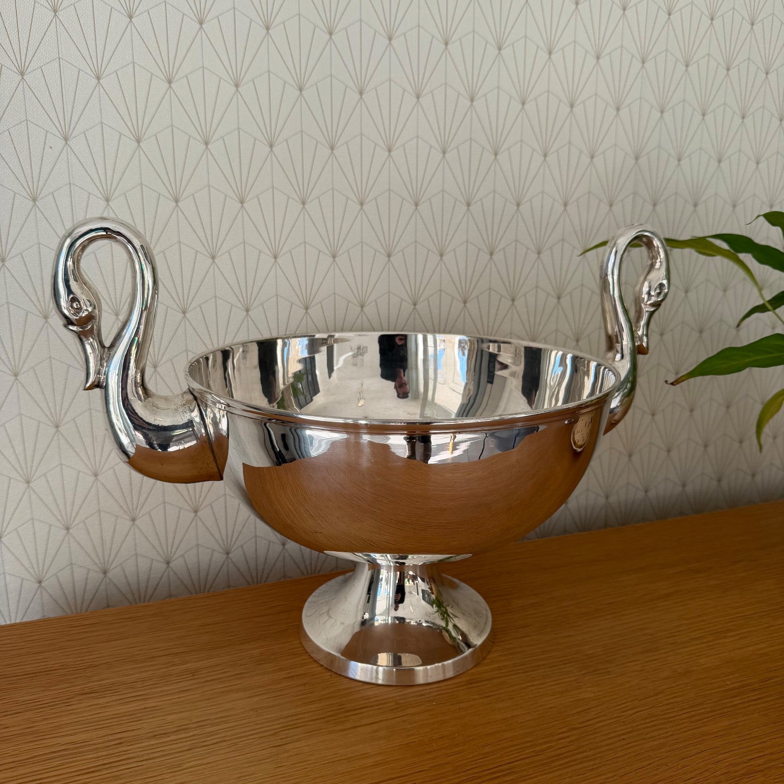 French Swan Champagne Bucket Silver Plated Ice Cooler Vintage 0202263 Fleamarketfrance