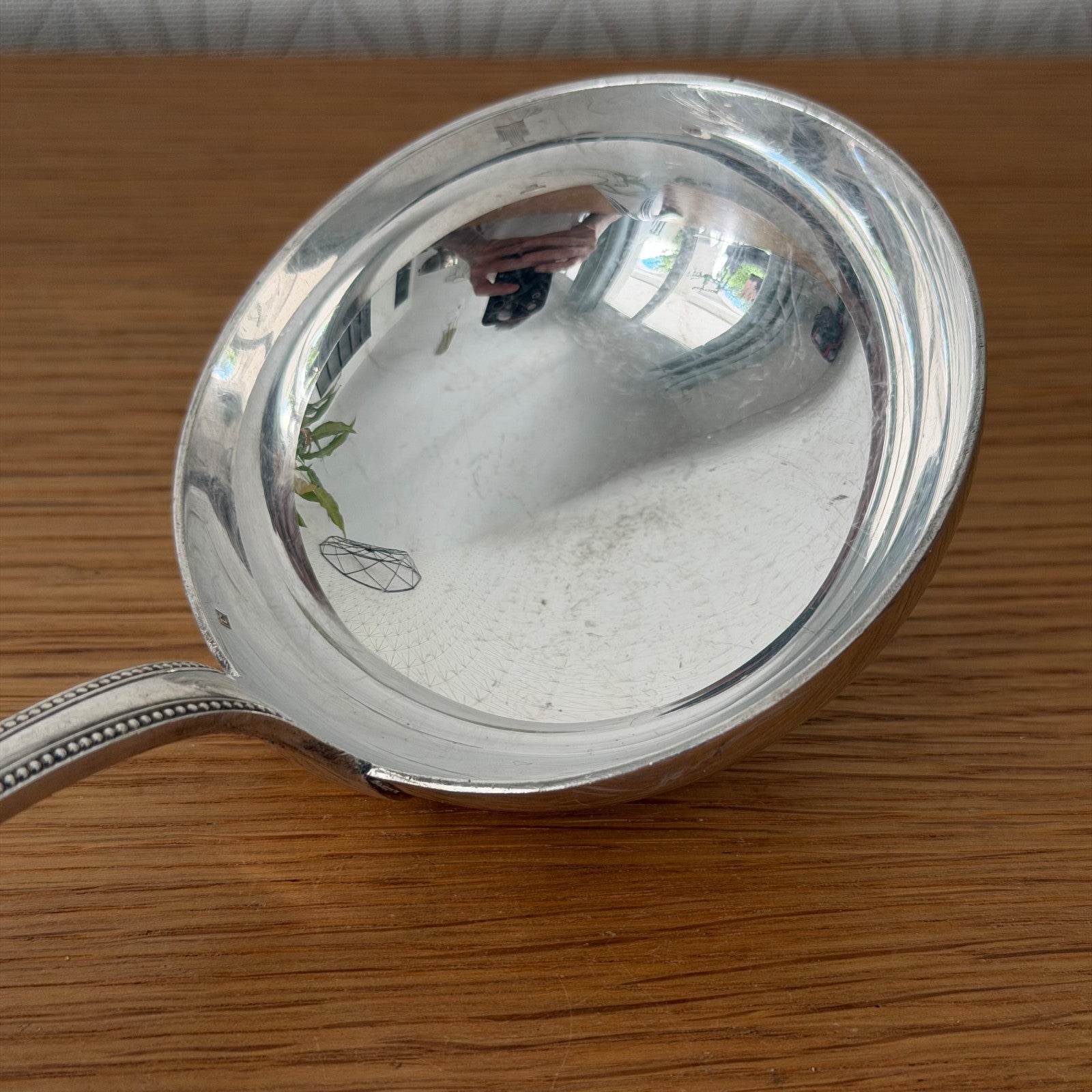 CHRISTOFLE France Pearl Silver-Plated Soup Ladle Beaded 2607262 Christofle