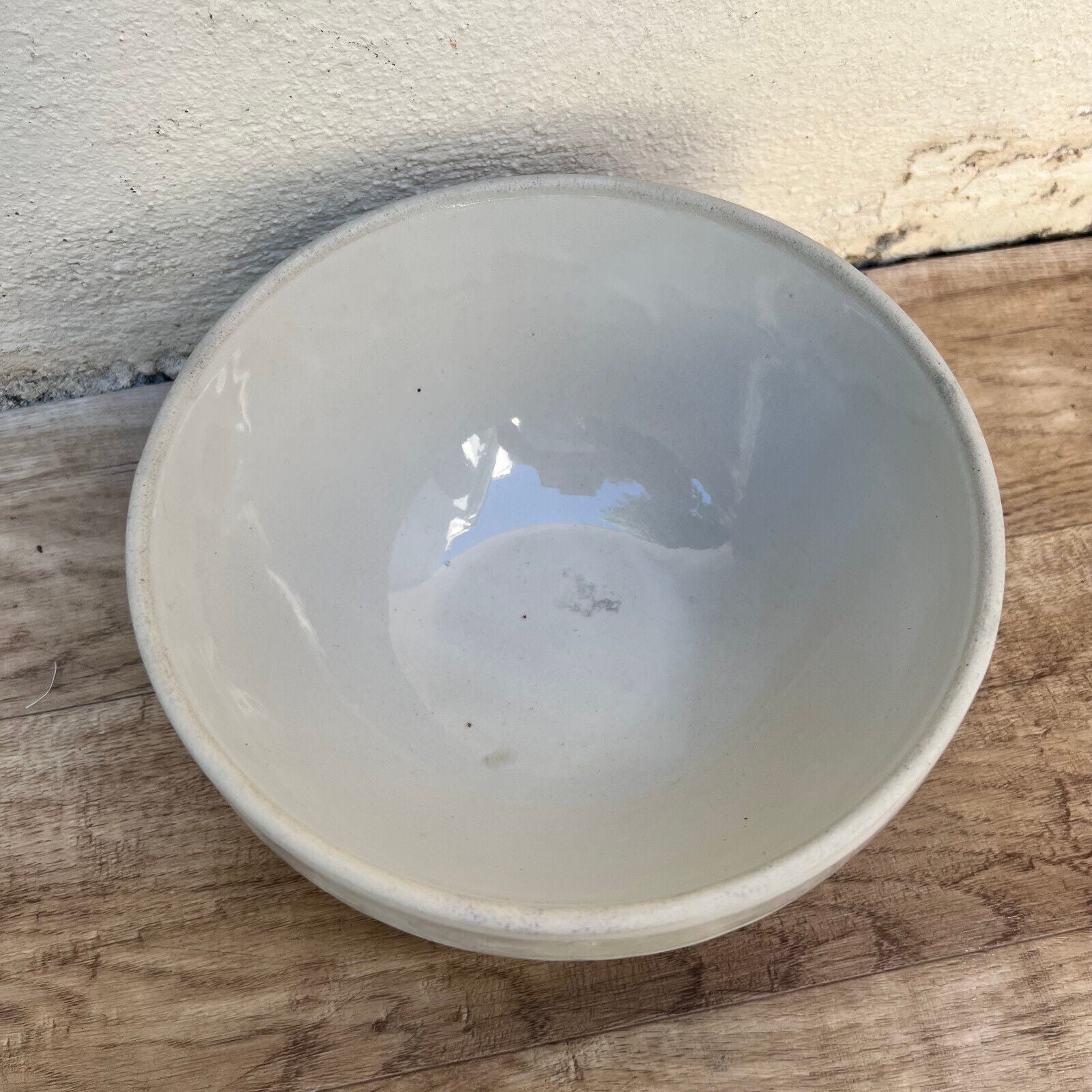 VINTAGE FRENCH STONEWARE SALAD MIXING BOWL TERRINE 8 1/4" 0610247 - Fleamarketfrance