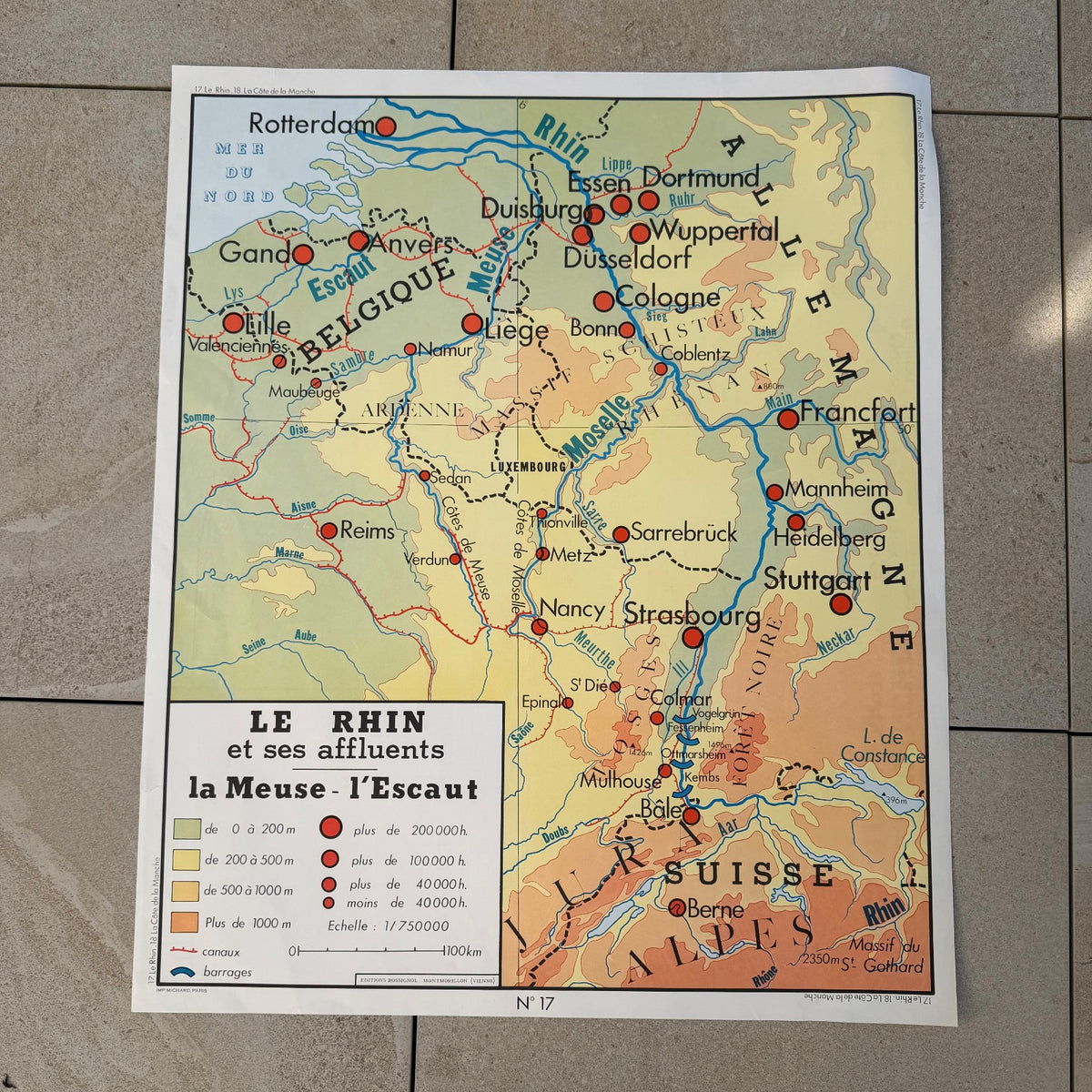 Vintage French Educational School Geography Map Poster 2008264 Fleamarketfrance