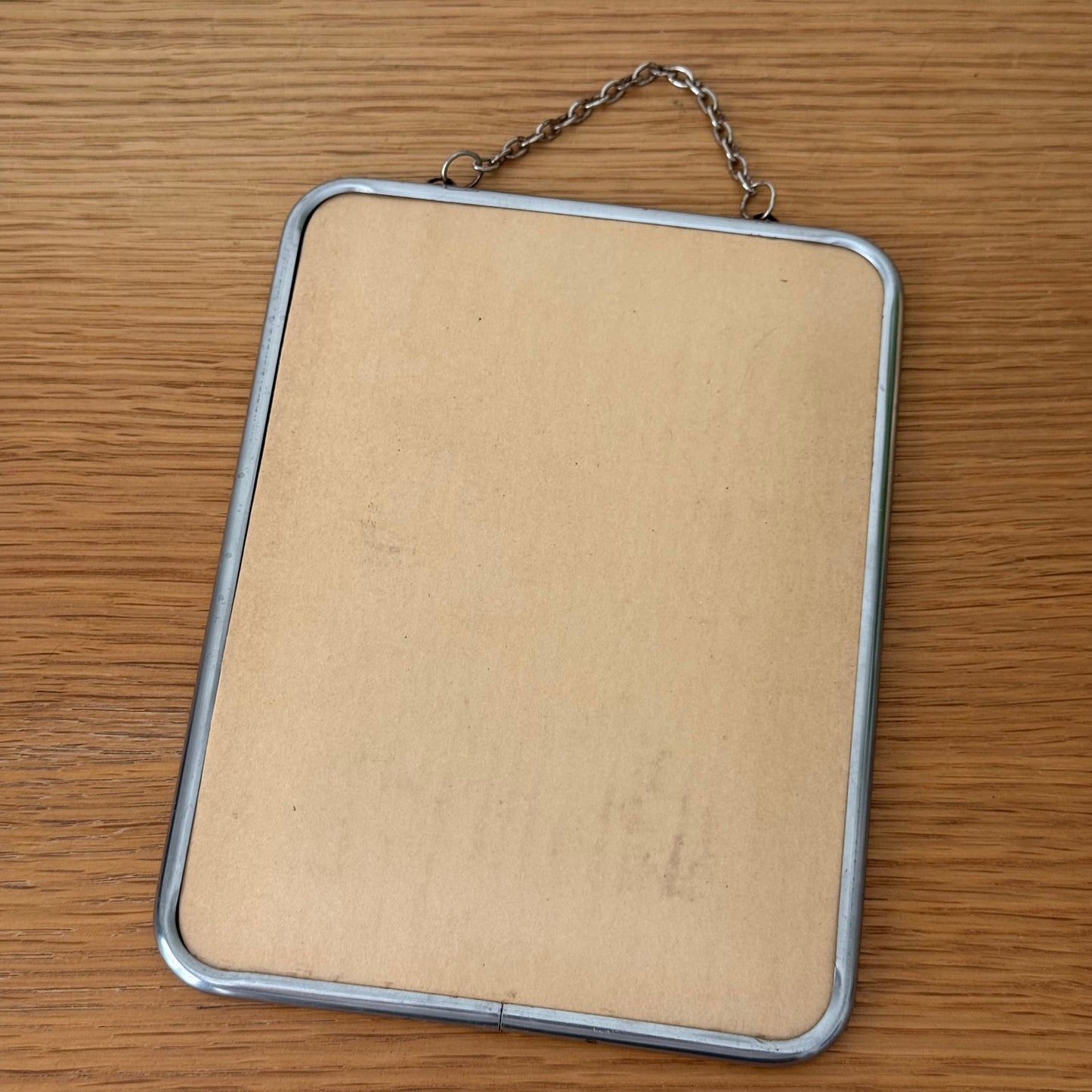 Vintage French Art Deco Mirror Metal Frame Chain Hanger Wall 0608257 Fleamarketfrance