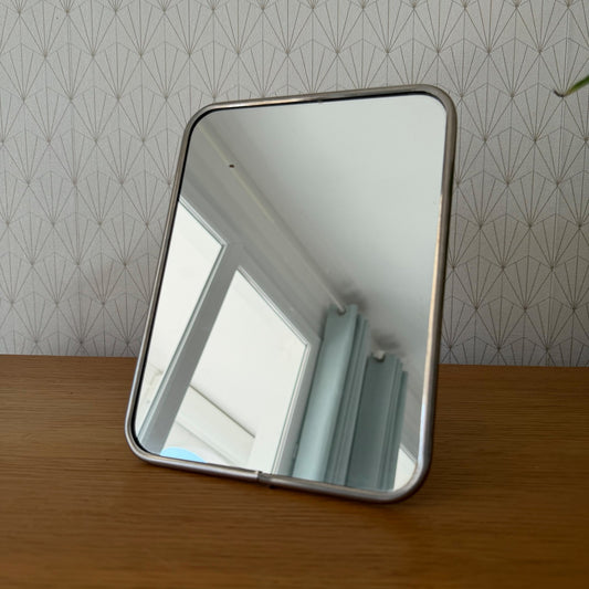 Vintage French Chrome Standing Mirror Art Deco Vanity Bathroom 0302262 Fleamarketfrance