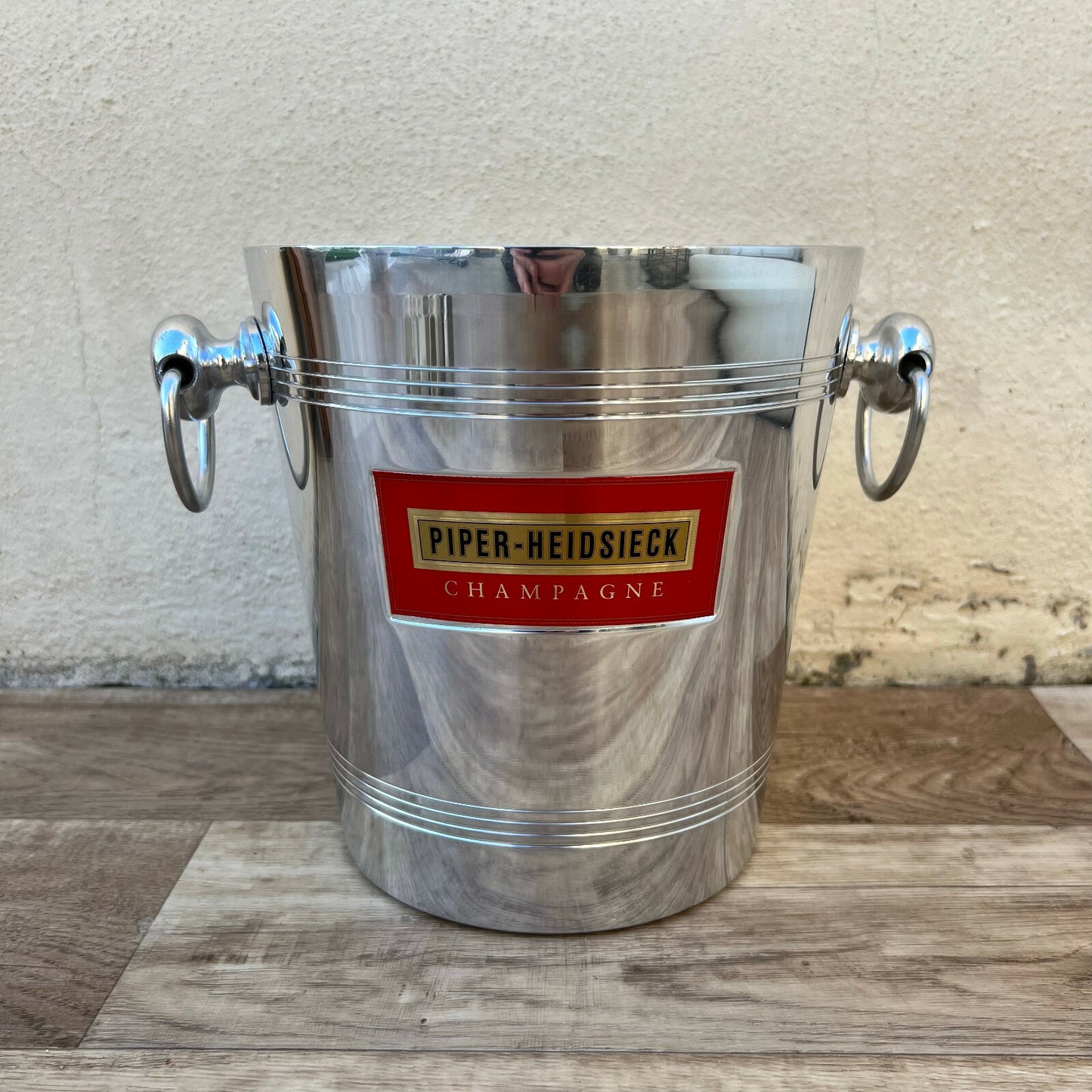 Piper Heidsieck Champagne Bucket Ice Cooler Chrome French Vintage 2106223 MA&DE