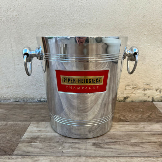 Piper Heidsieck Champagne Bucket Ice Cooler Chrome French Vintage 2106223 MA&DE
