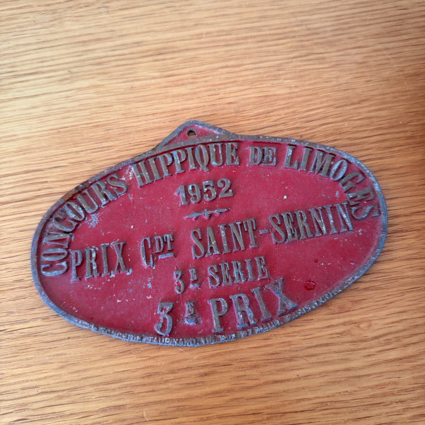 French Vintage Horse Trophy Plaque 1952 Limoges Competition 08022610 Fleamarketfrance