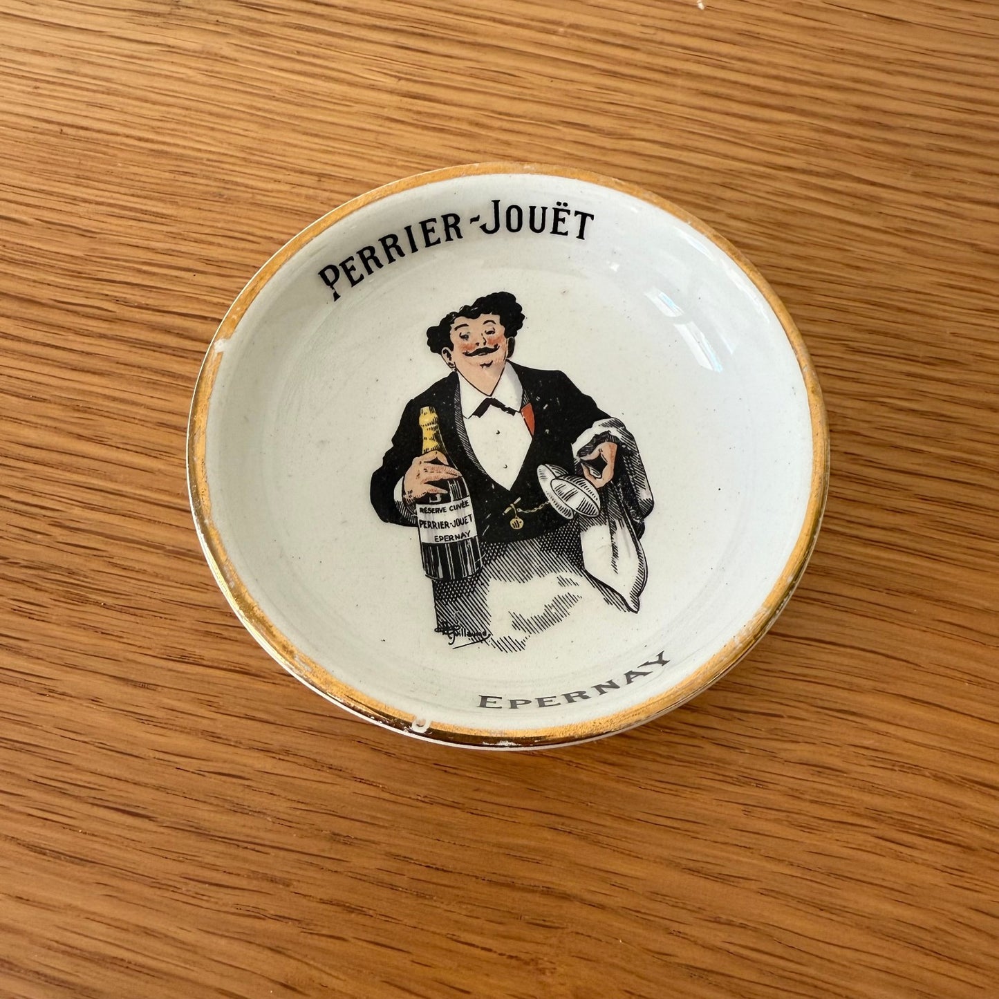 Vintage Perrier Jouet French Champagne Ashtray Older Signer Coins 2507257