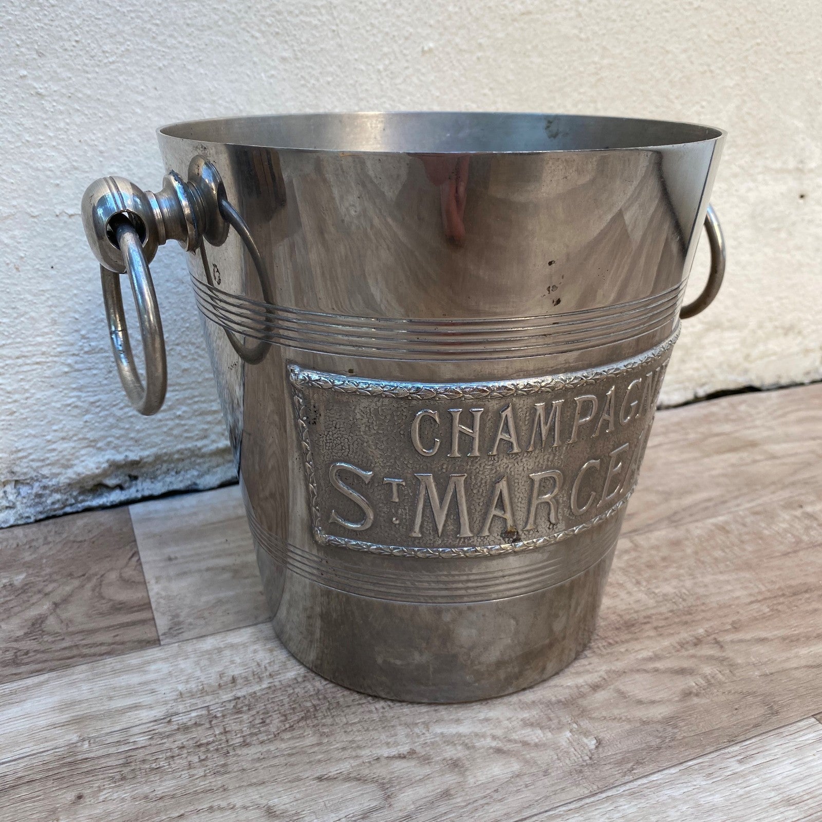 French Silver Plated Champagne Ice Bucket Ring Handles St Marceaux 0407268 Unbranded