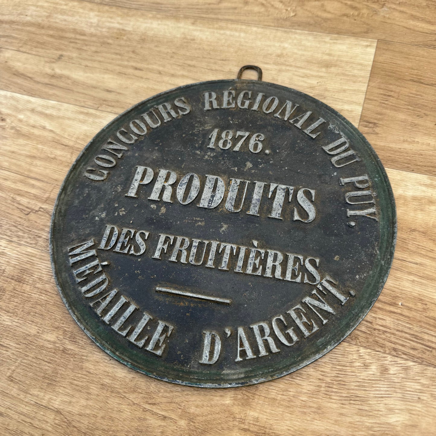 French Antique Agricultural Medal 1876 Bronze Award Plaque Trophy 0309243 Fleamarketfrance