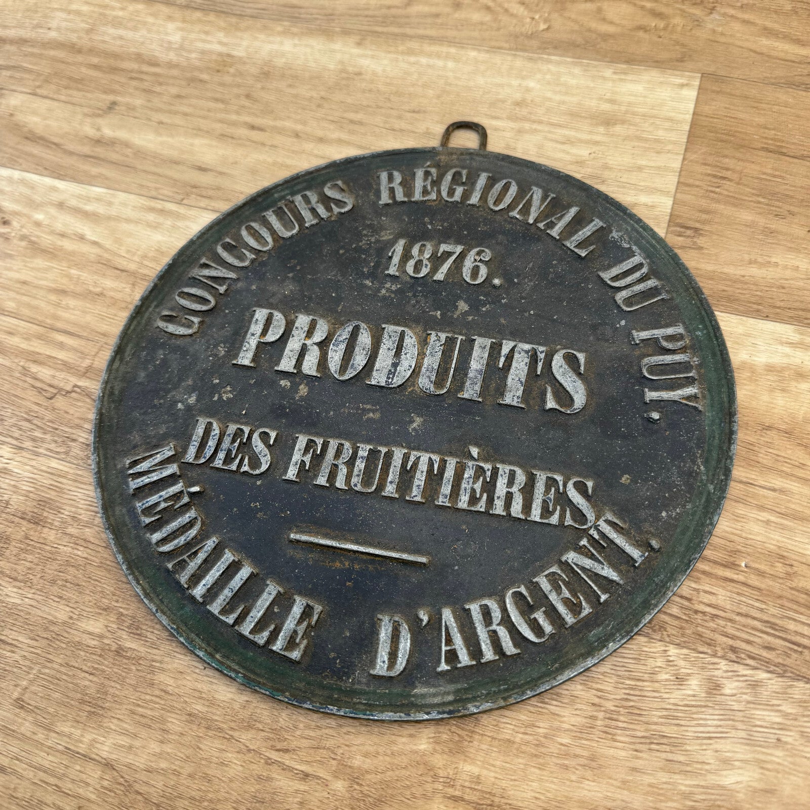 French Antique Agricultural Medal 1876 Bronze Award Plaque Trophy 0309243 Fleamarketfrance