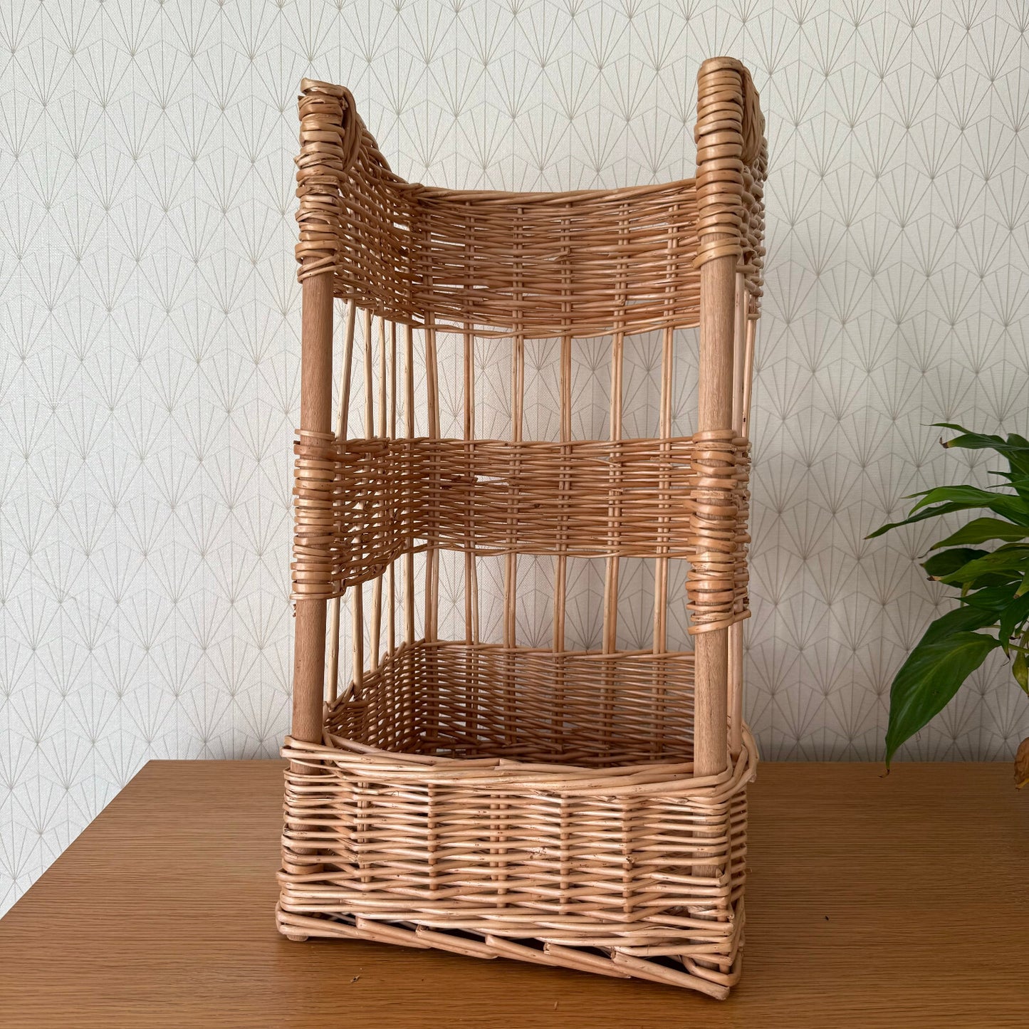 French Vintage Wicker Bread Basket 3-Tier Baguette Display Bakery 0211244 Fleamarketfrance